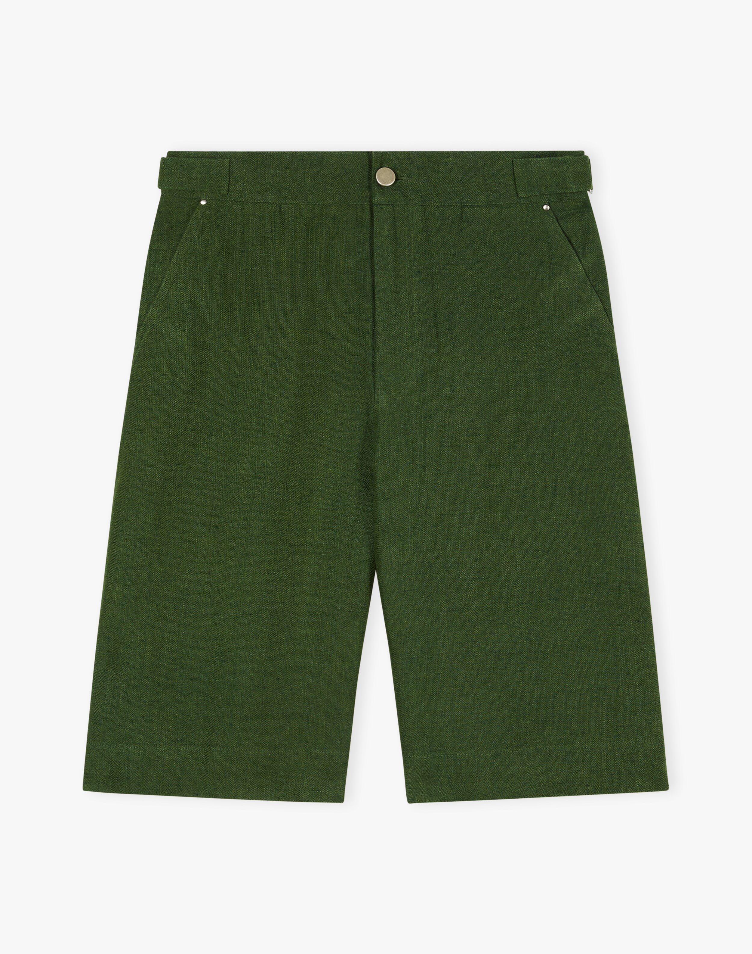 Herringbone Linen Shorts