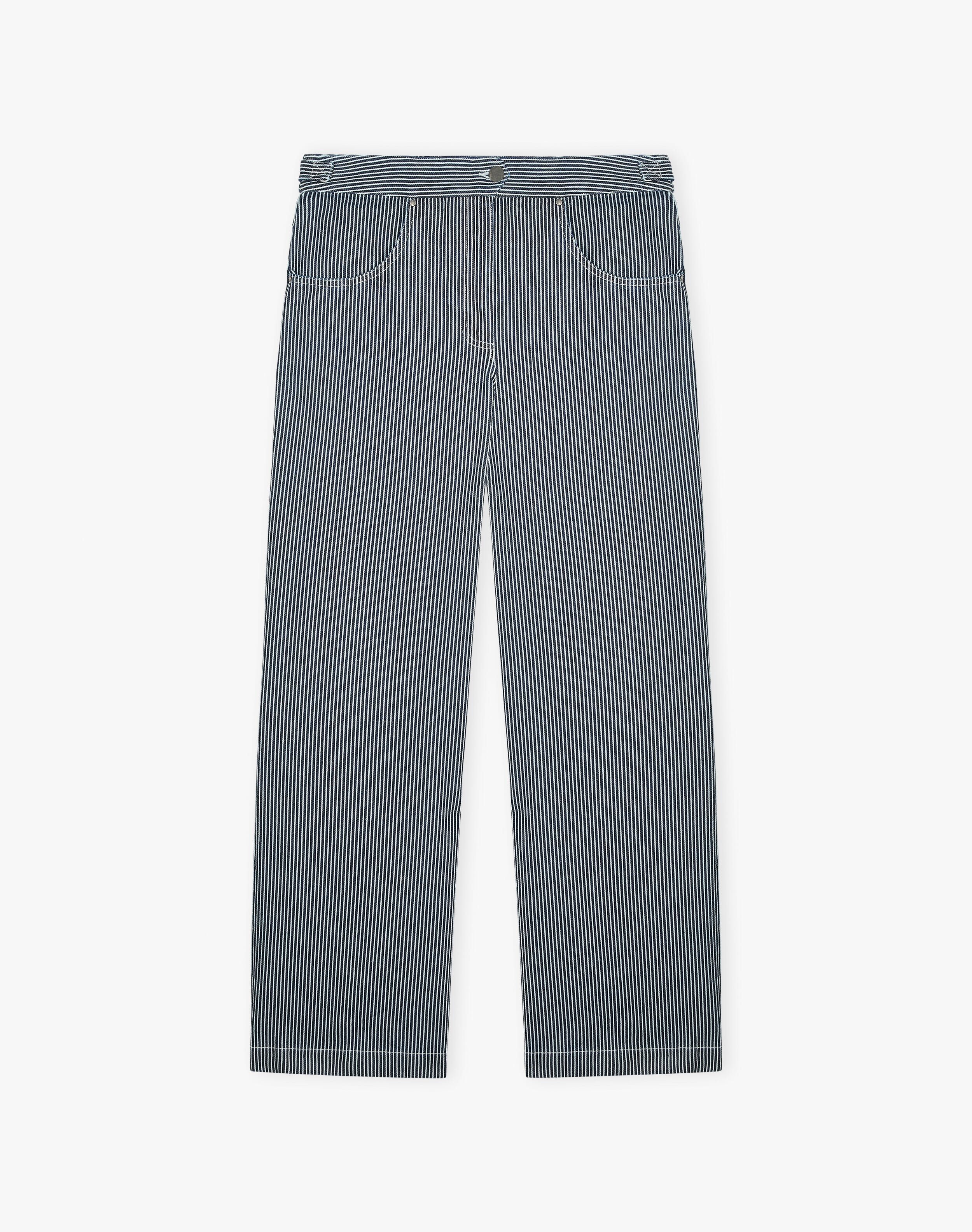 Cotton Canvas Stripe Trousers