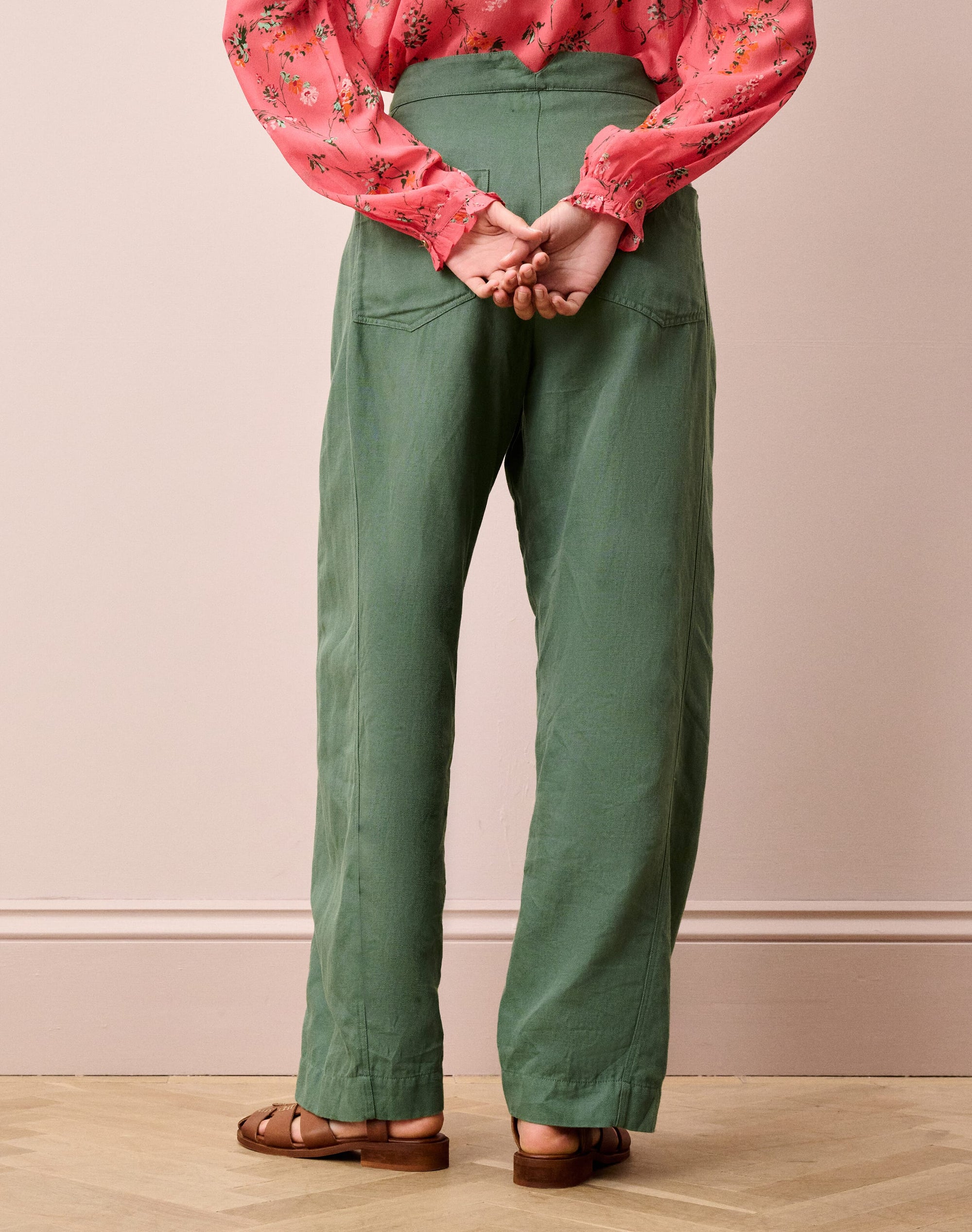 Cotton Linen High Waisted Trousers