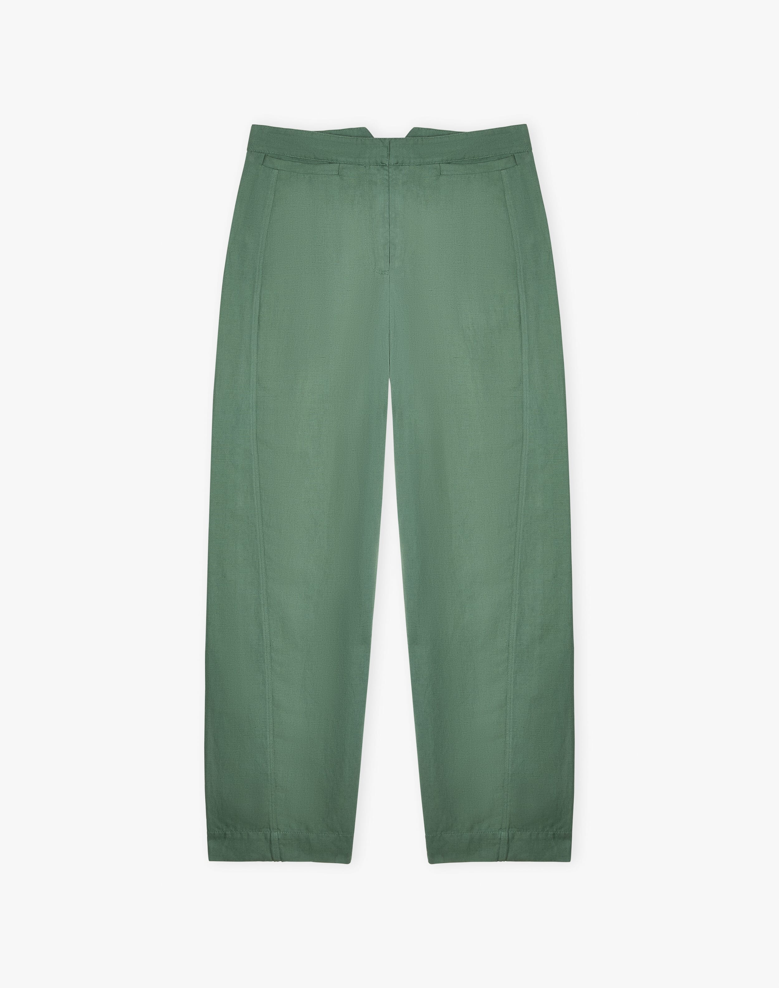 Cotton Linen High Waisted Trousers