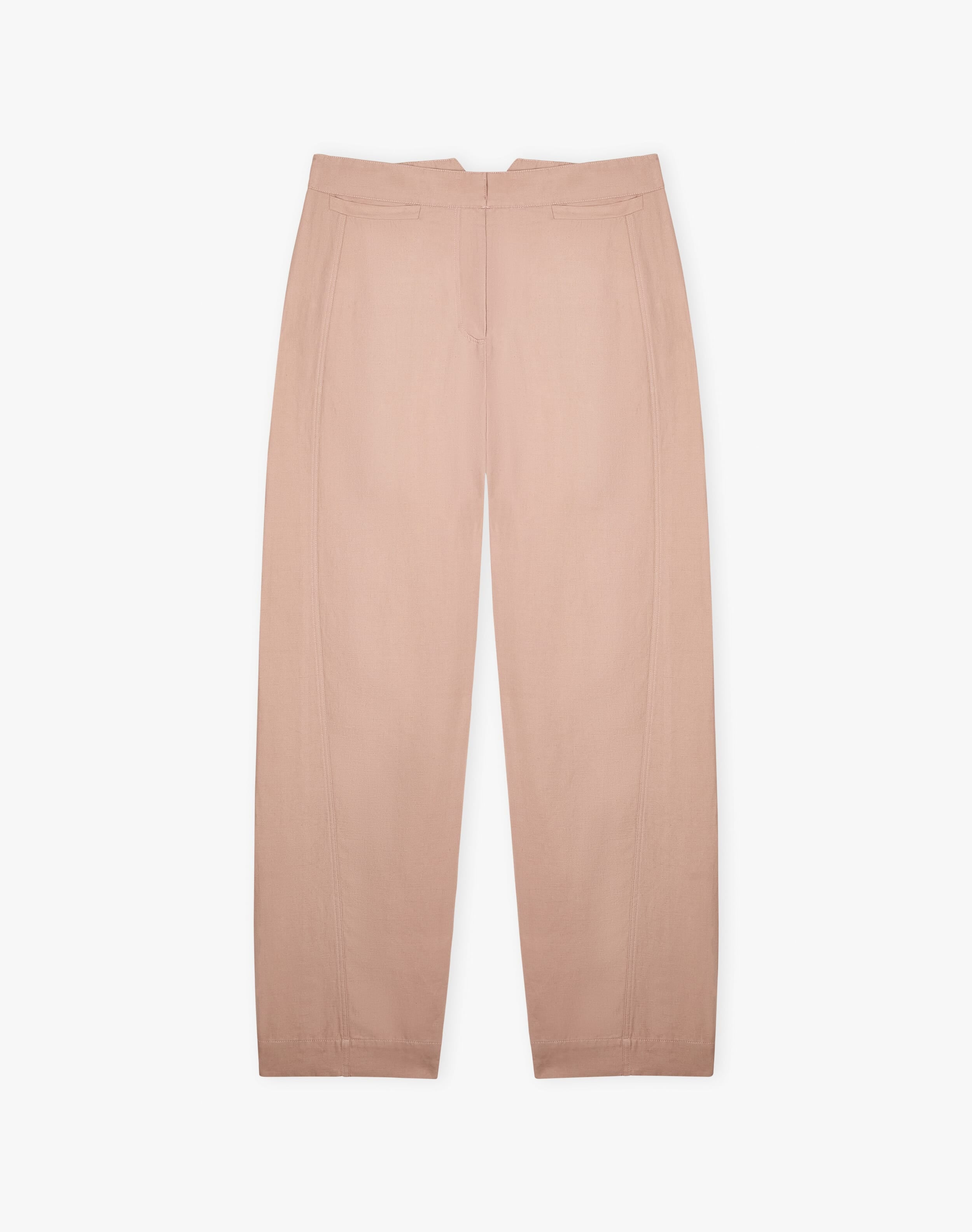 Cotton Linen High Waisted Trousers