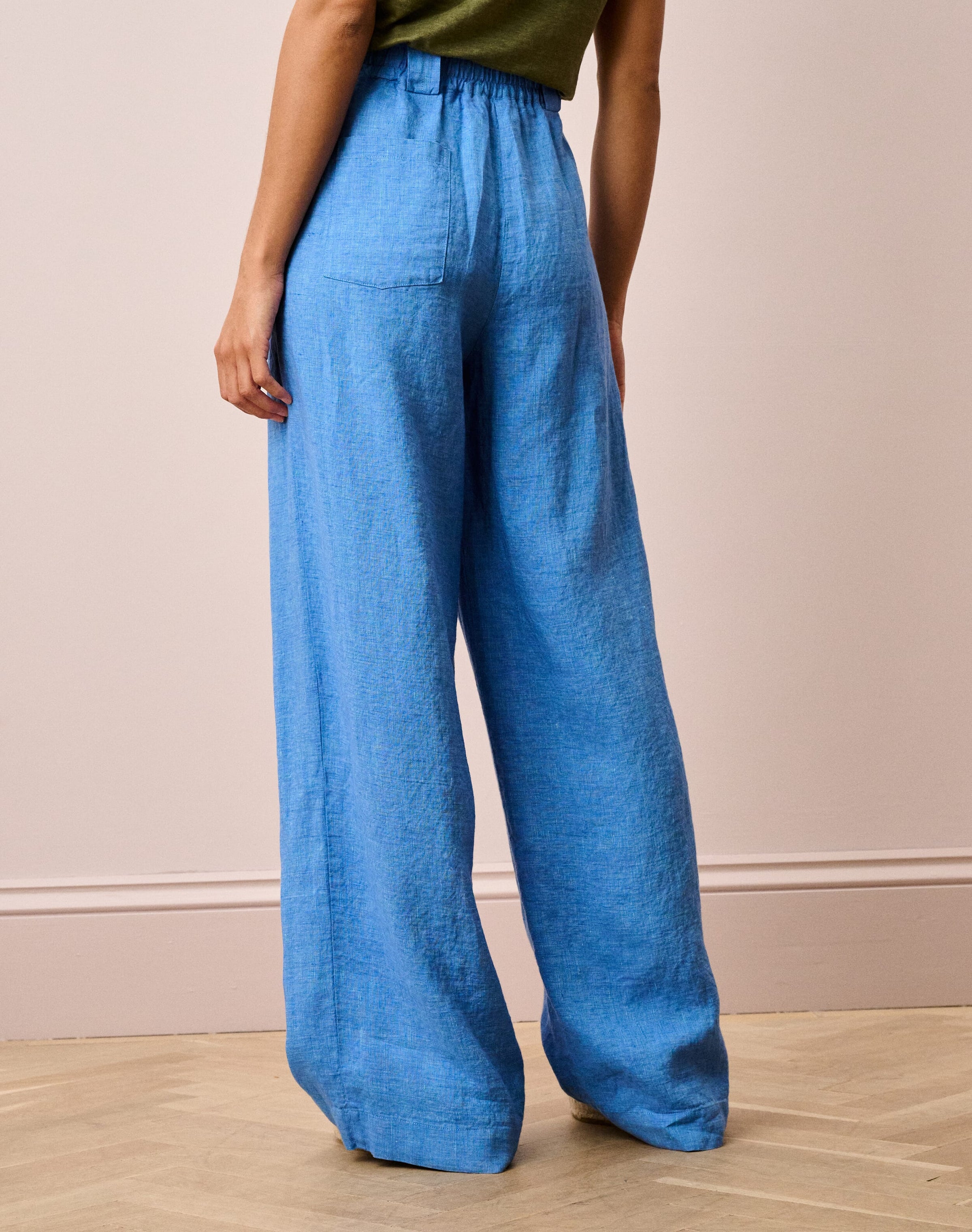 Textured Weave Linen Trousers