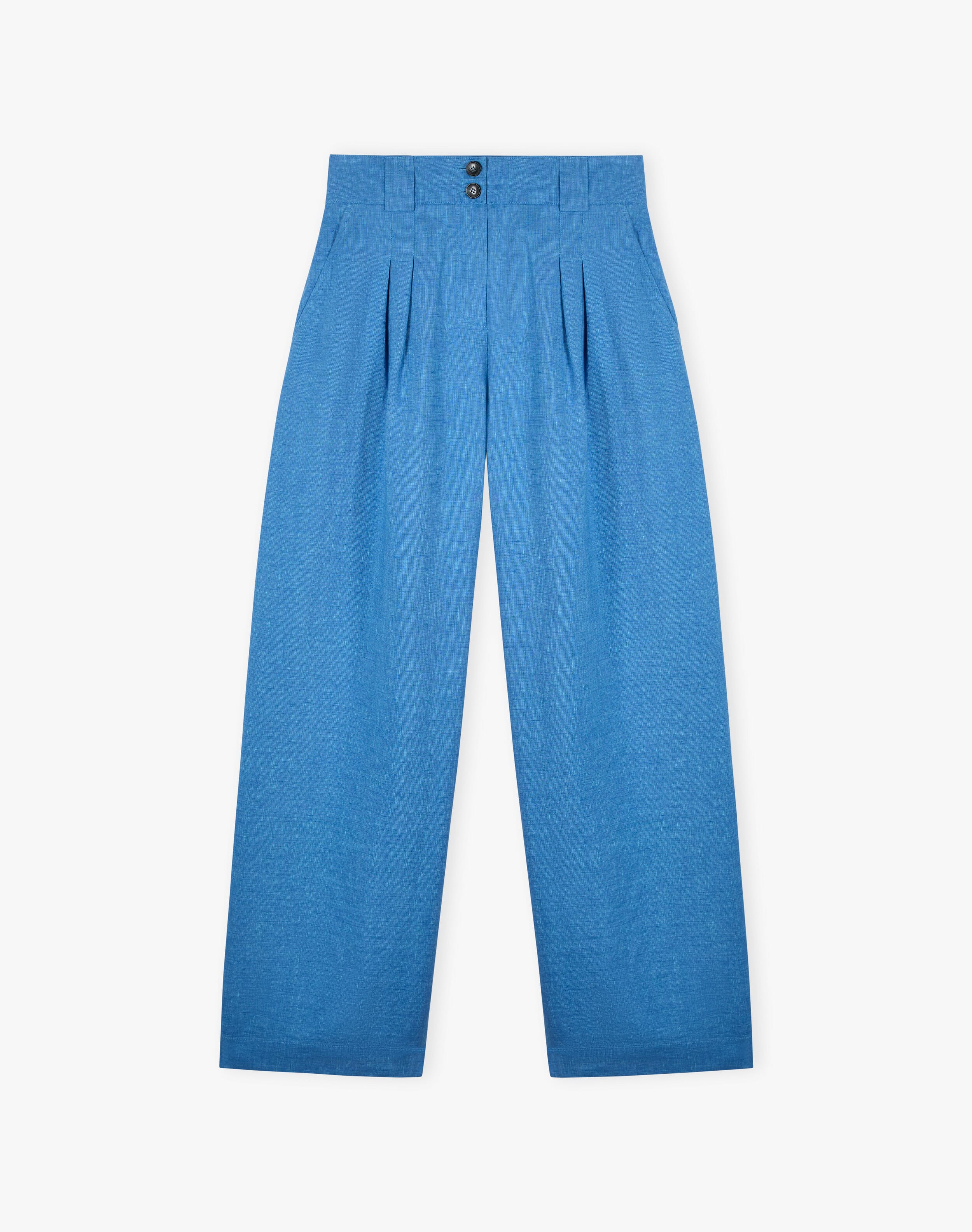 Textured Weave Linen Trousers
