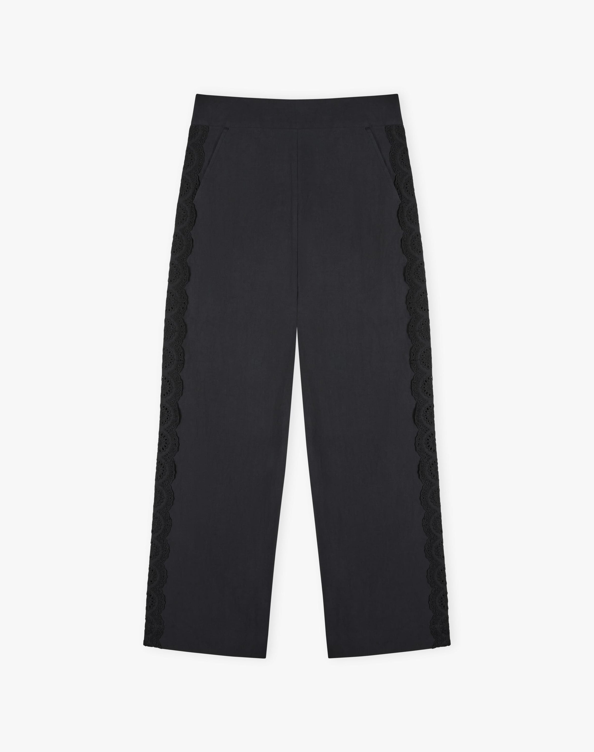 Cotton Lace Trim Trousers