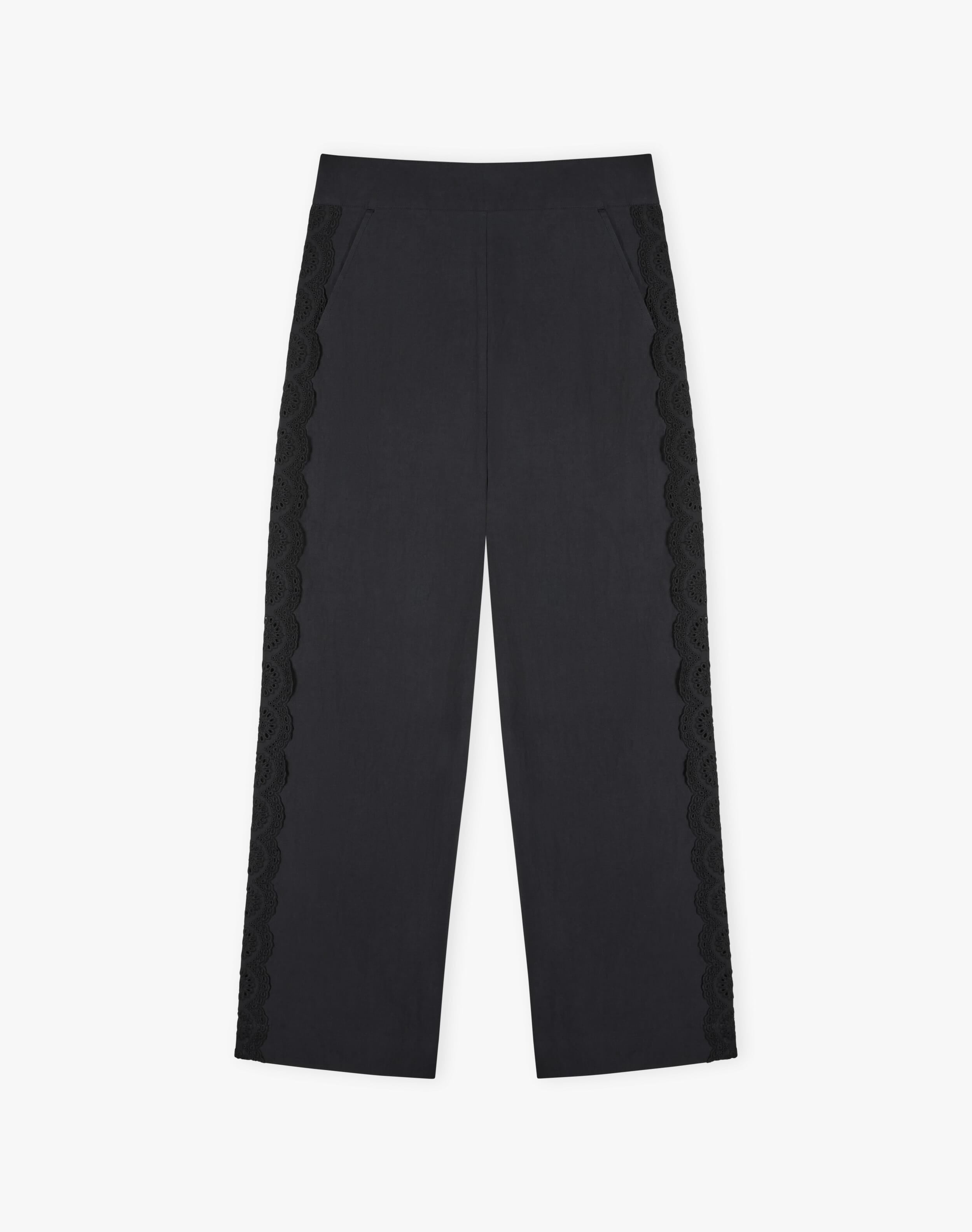 Cotton Lace Trim Trousers