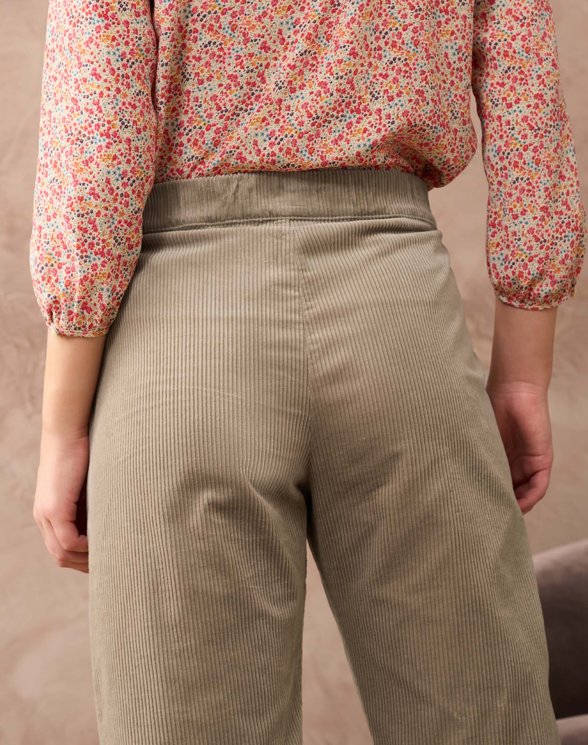 Corduroy Pull On Tapered Trousers