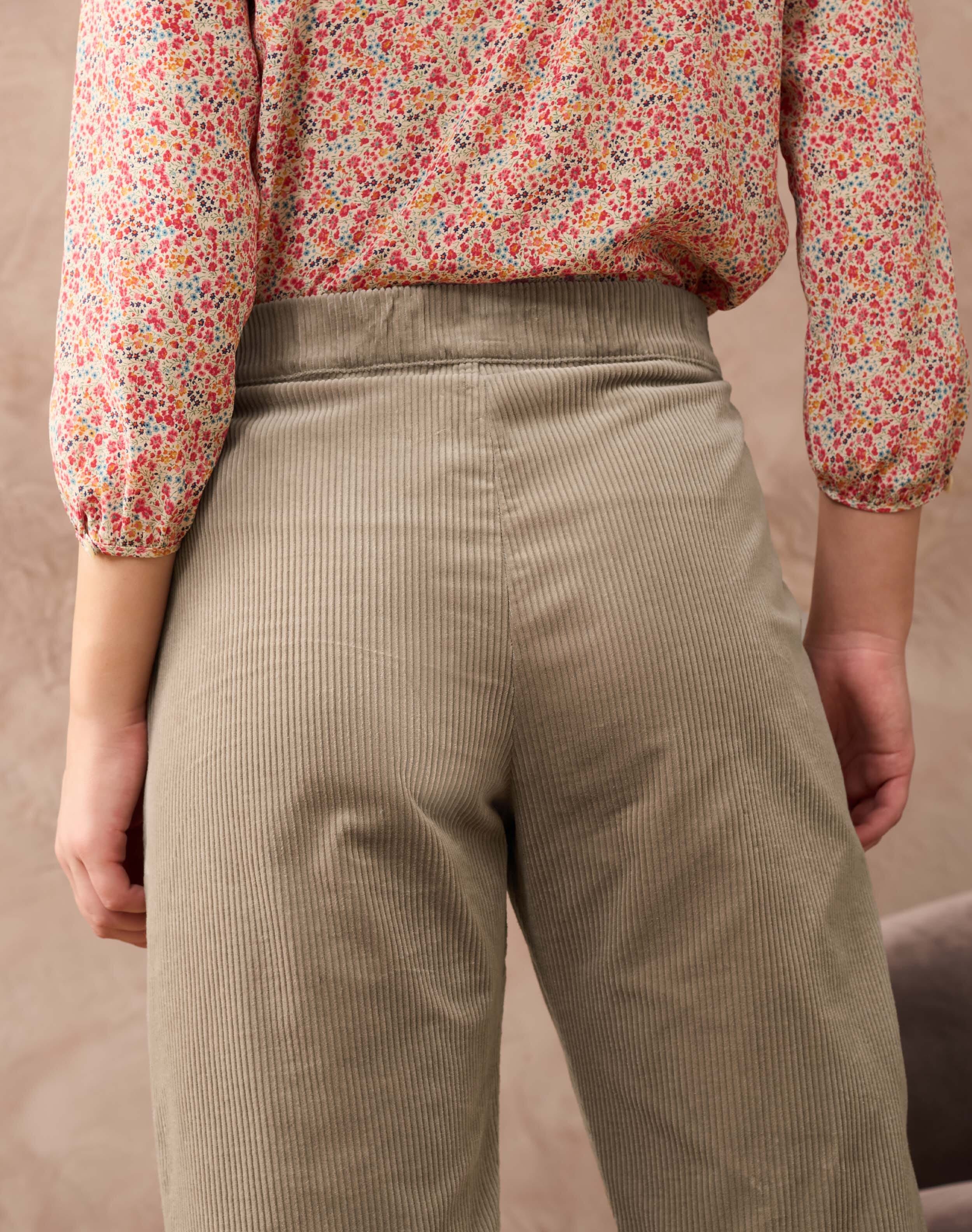 Corduroy Pull On Tapered Trousers