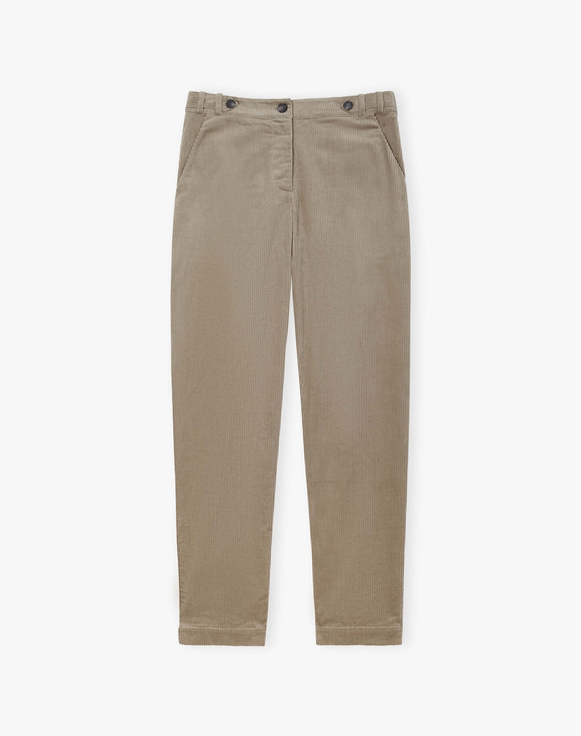 Corduroy Pull On Tapered Trousers