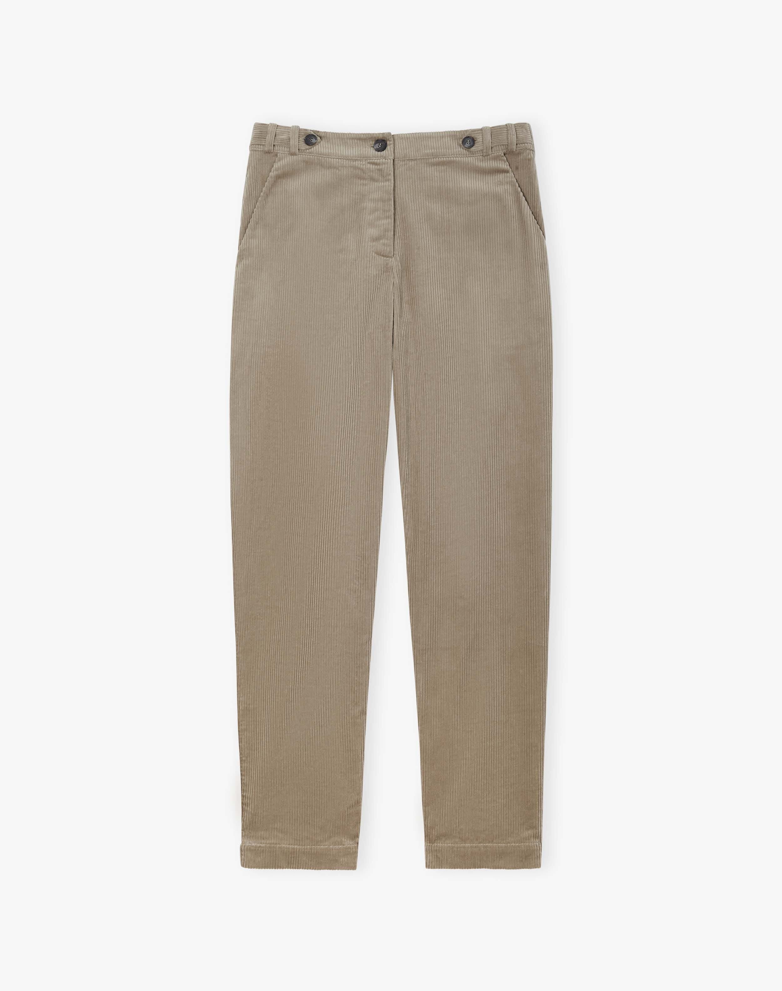 Corduroy Pull On Tapered Trousers