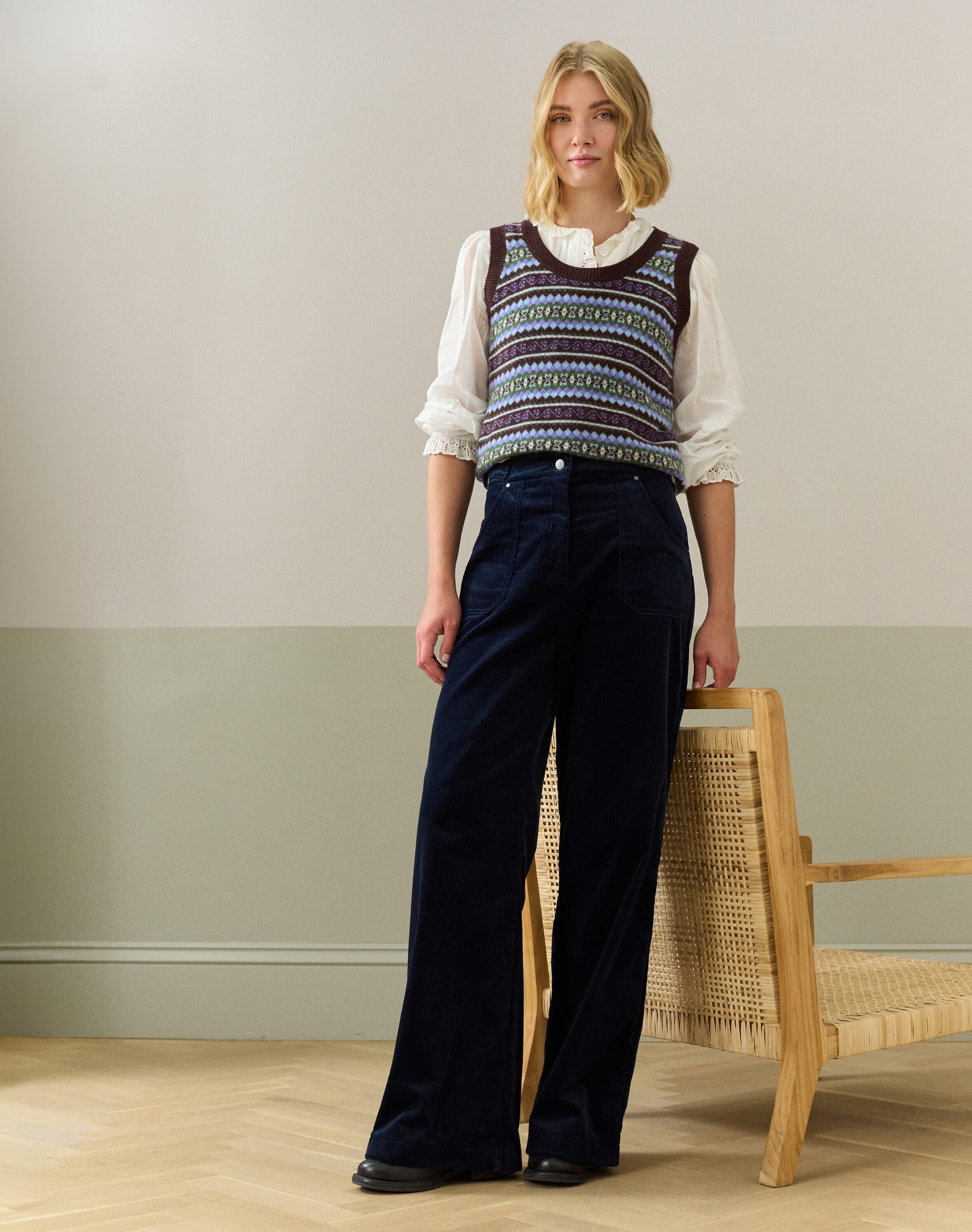 Corduroy Wide Leg Trousers