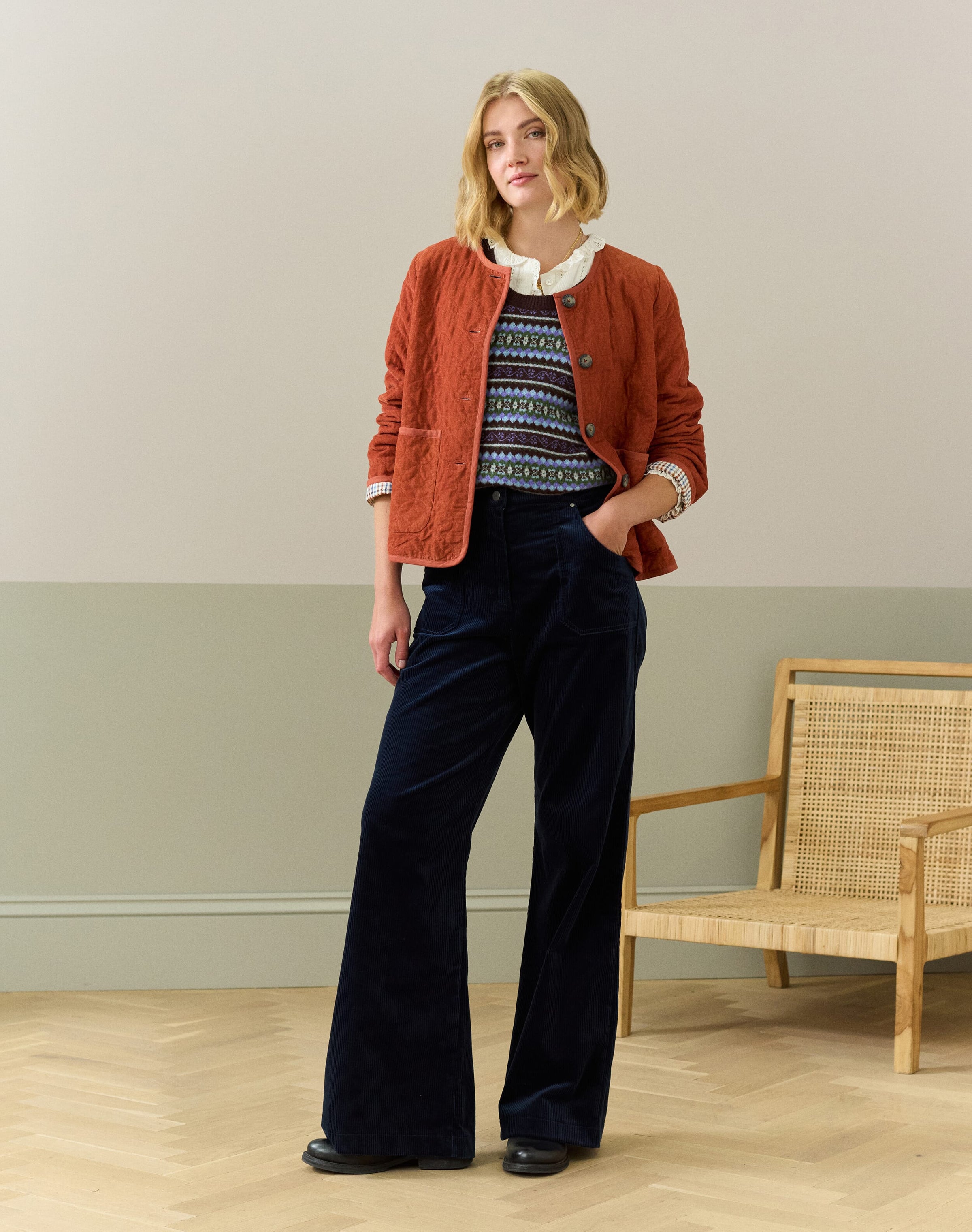 Corduroy Wide Leg Trousers