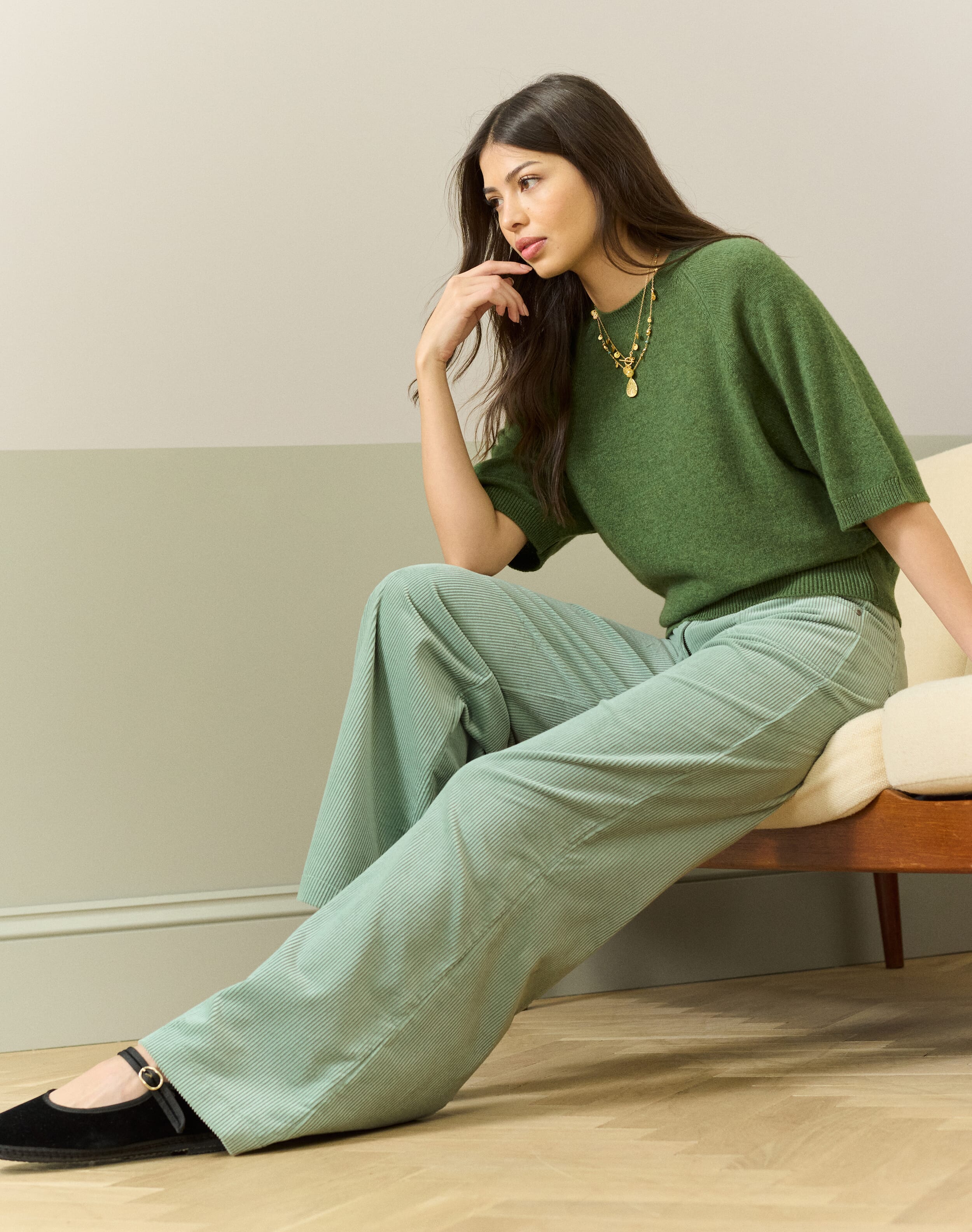 Corduroy Wide Leg Trousers