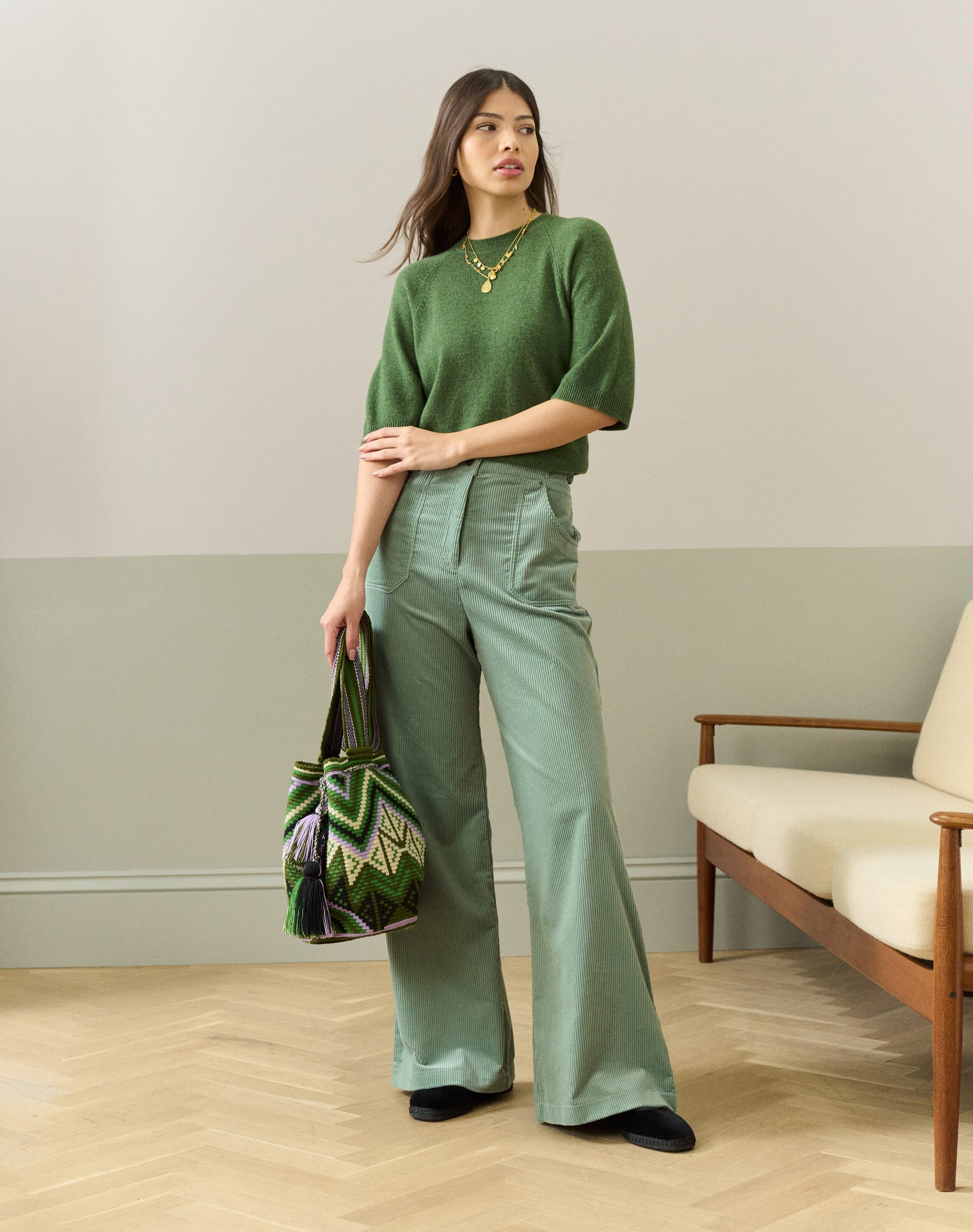 Corduroy Wide Leg Trousers
