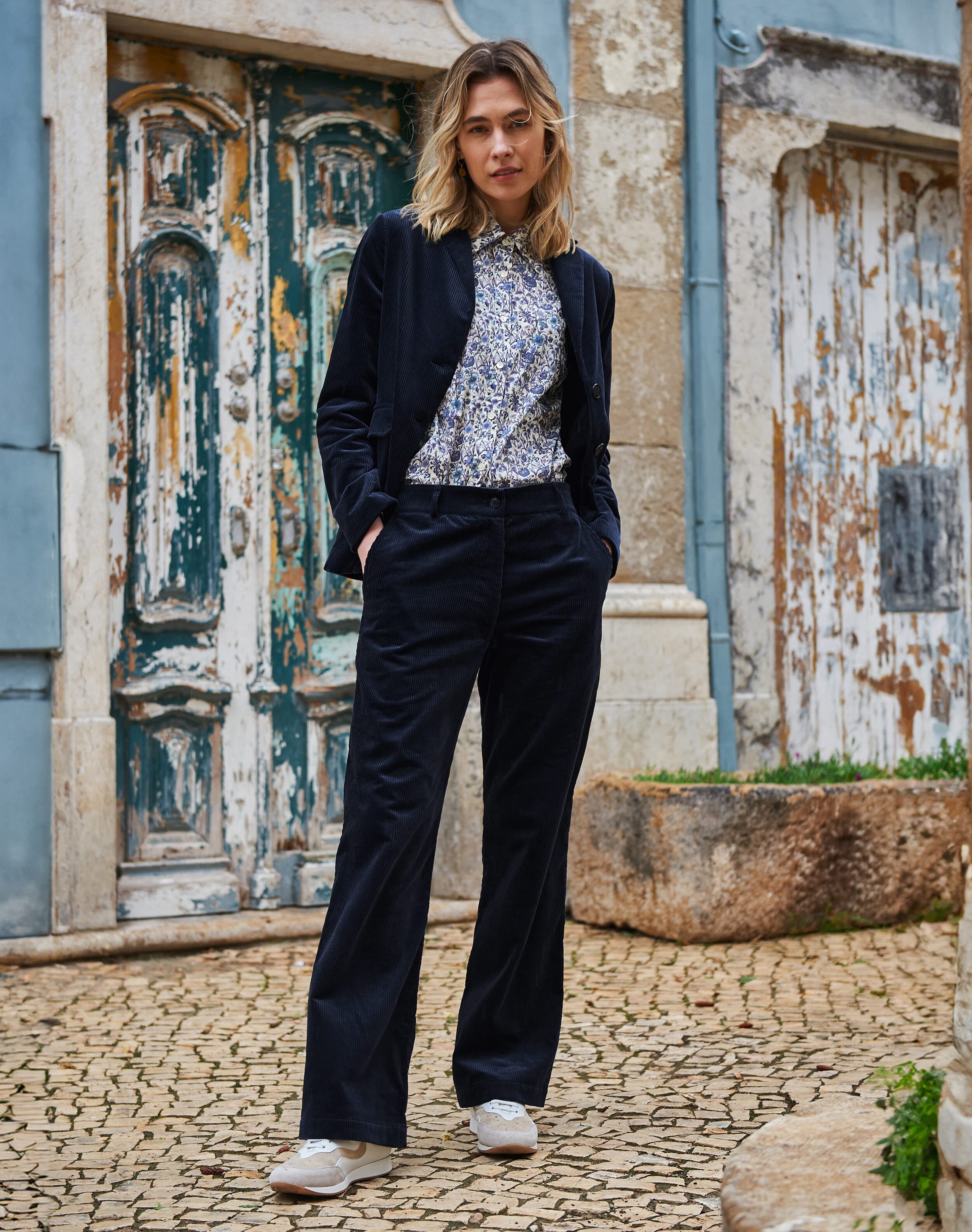 Corduroy Straight Leg Trousers