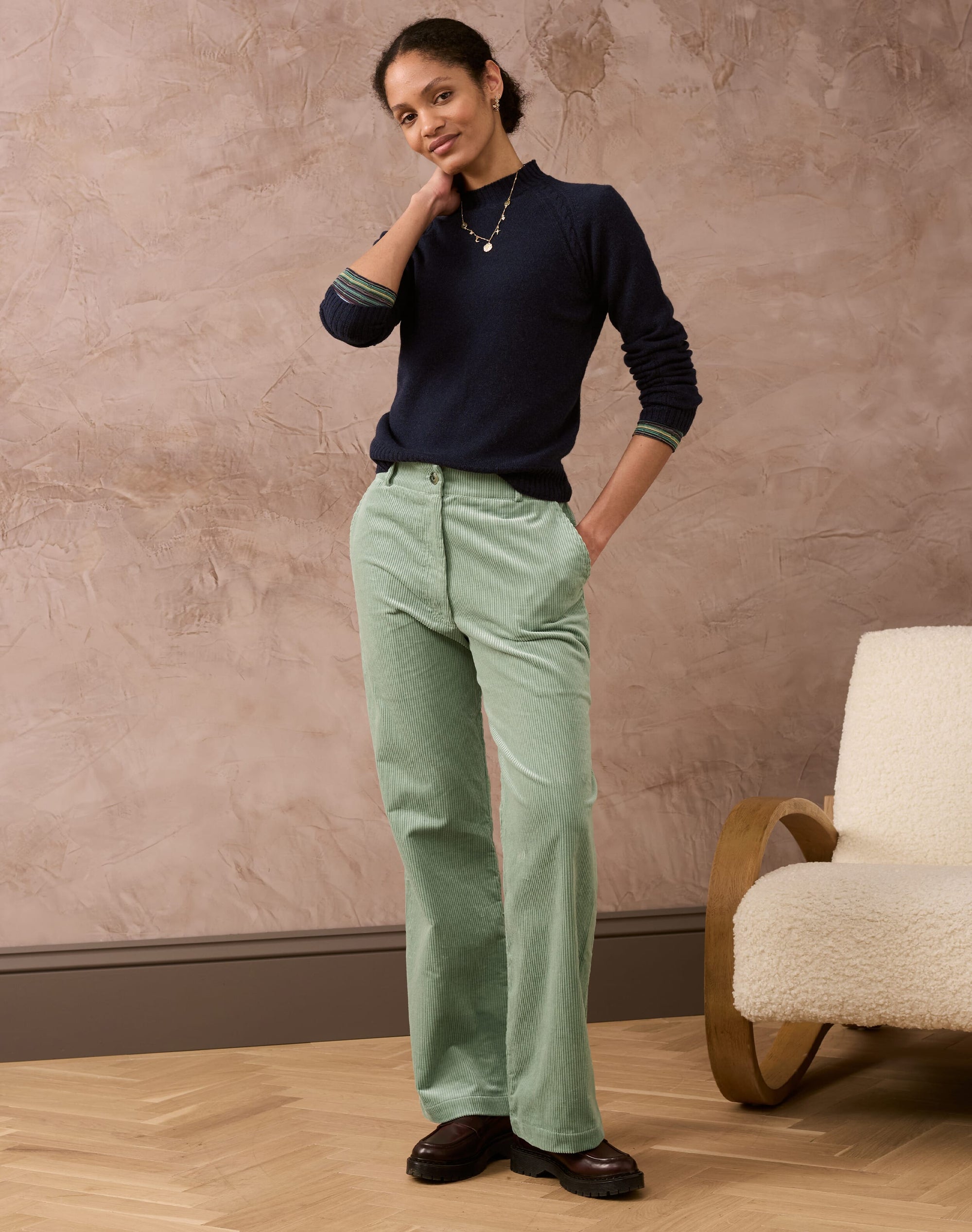 Corduroy Straight Leg Trousers