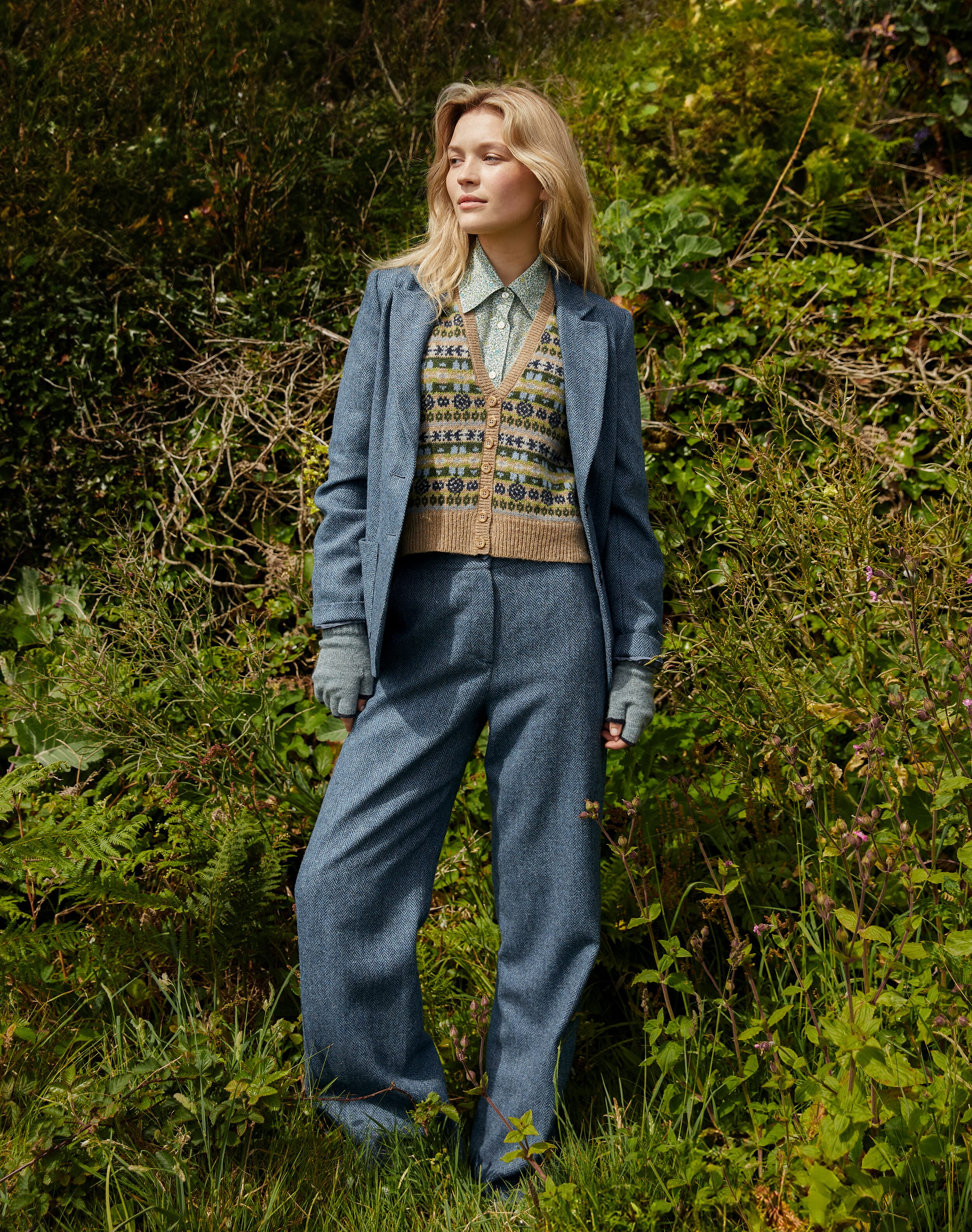 Herringbone Wool Trousers