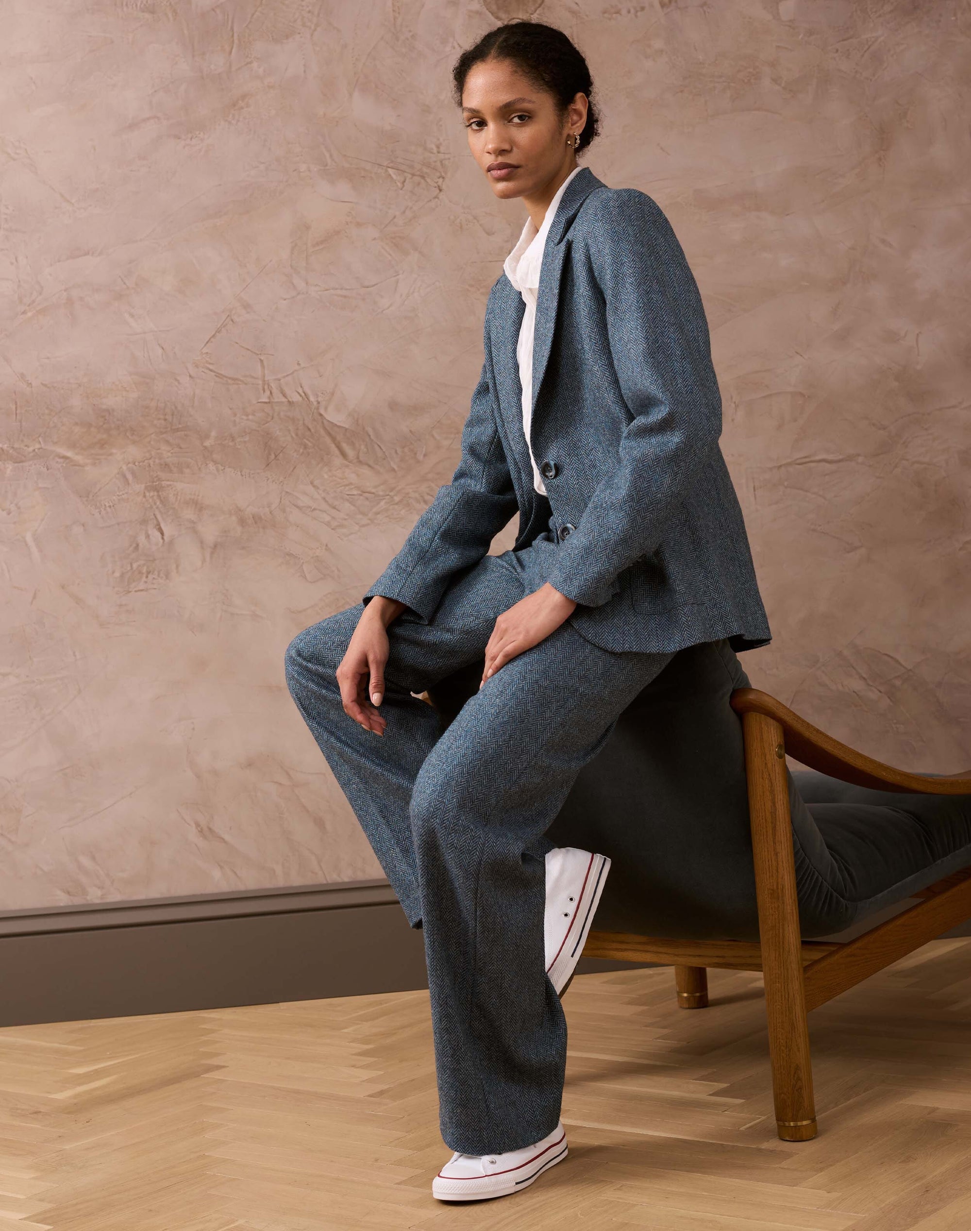 Herringbone Wool Trousers