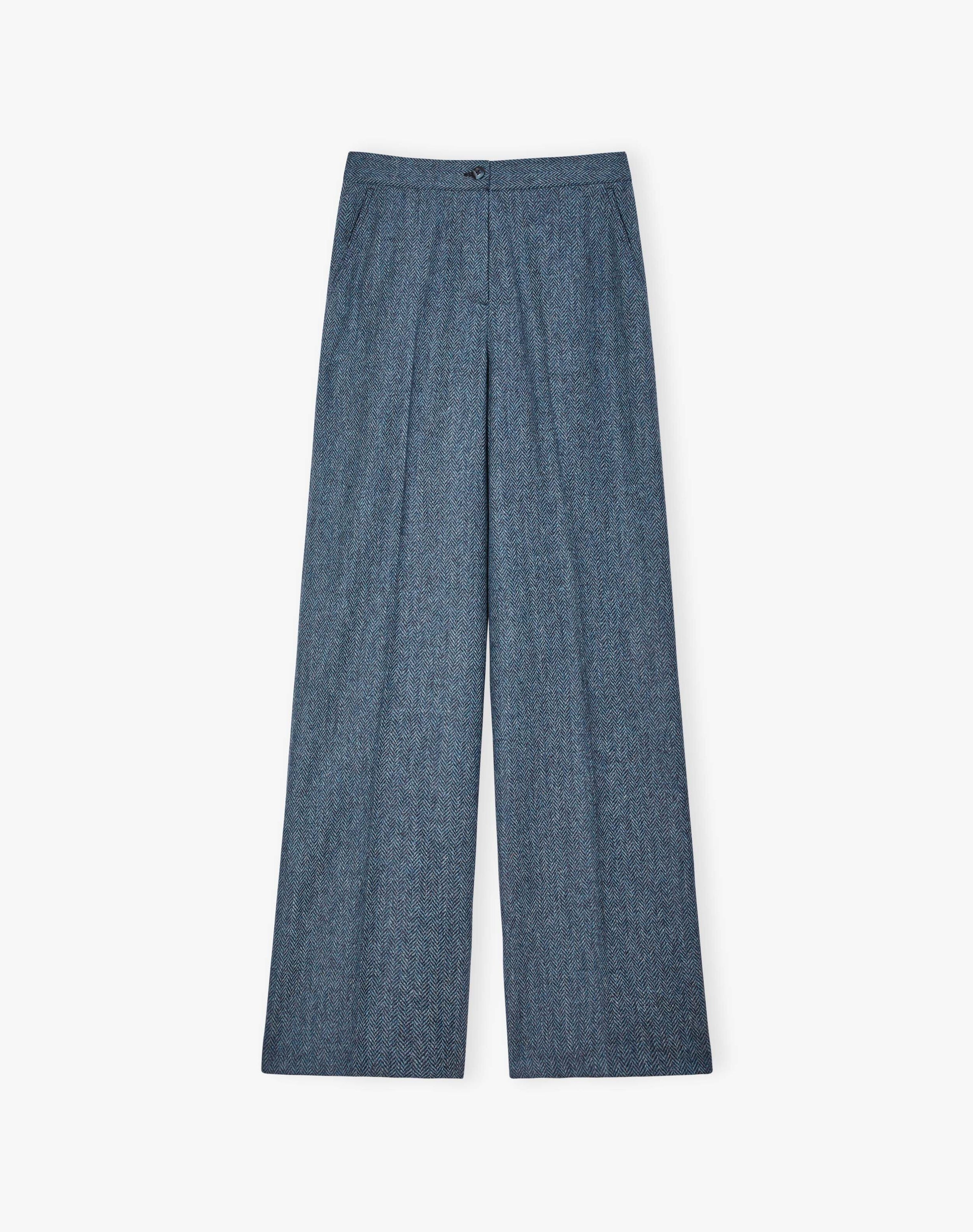 Herringbone Wool Trousers