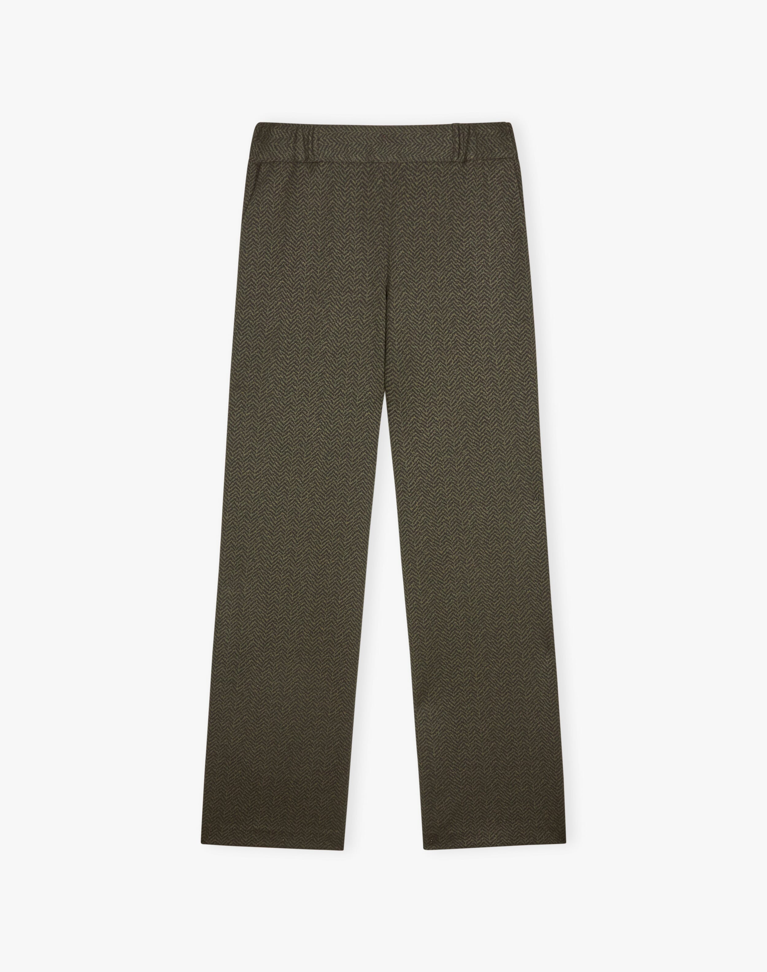 Pull On Textured Weave Trousers