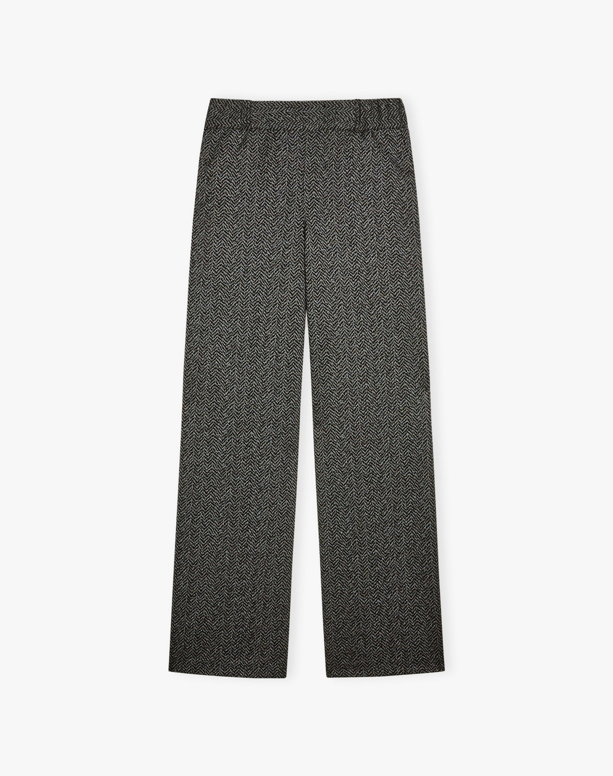 Pull On Textured Weave Trousers