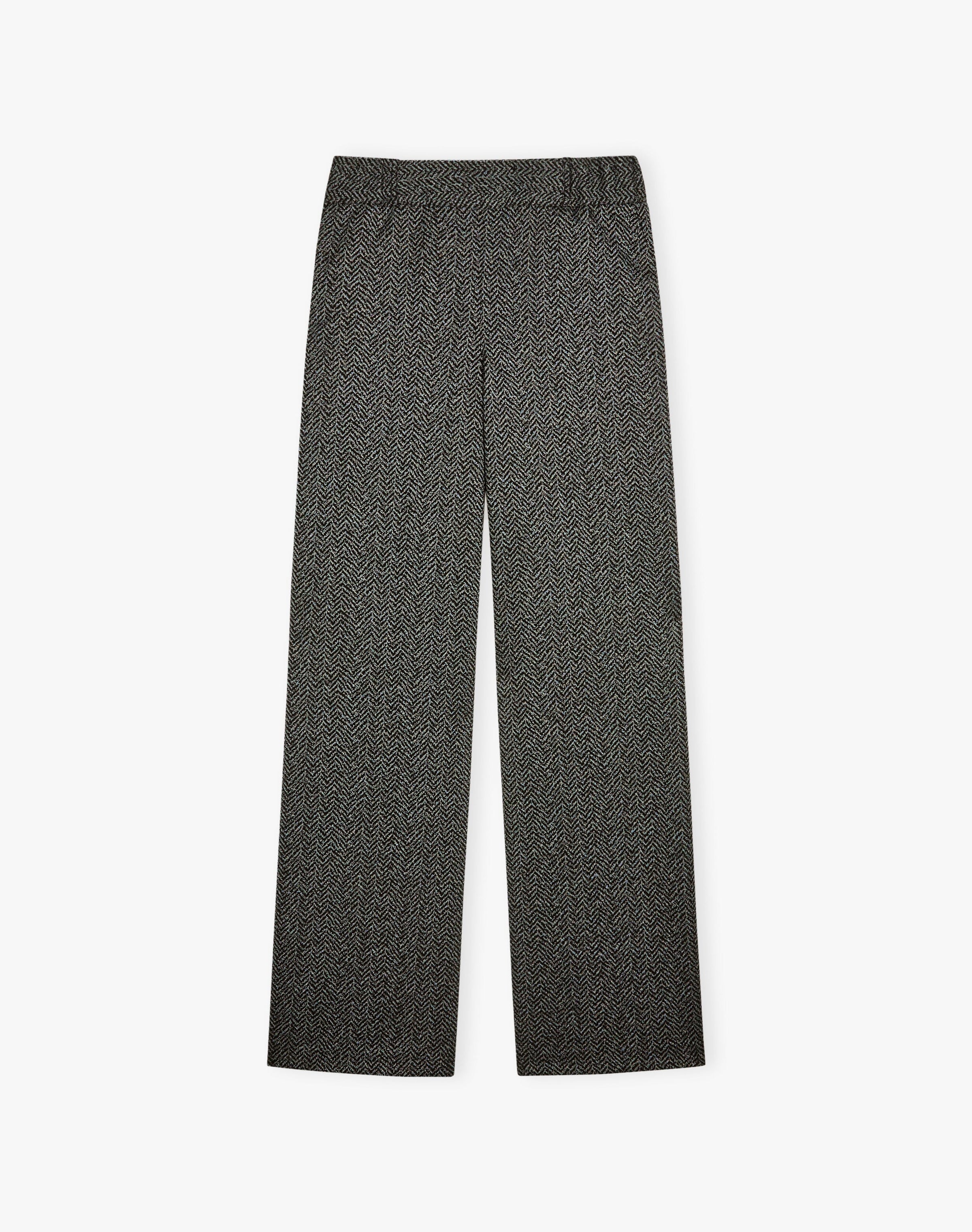 Pull On Textured Weave Trousers