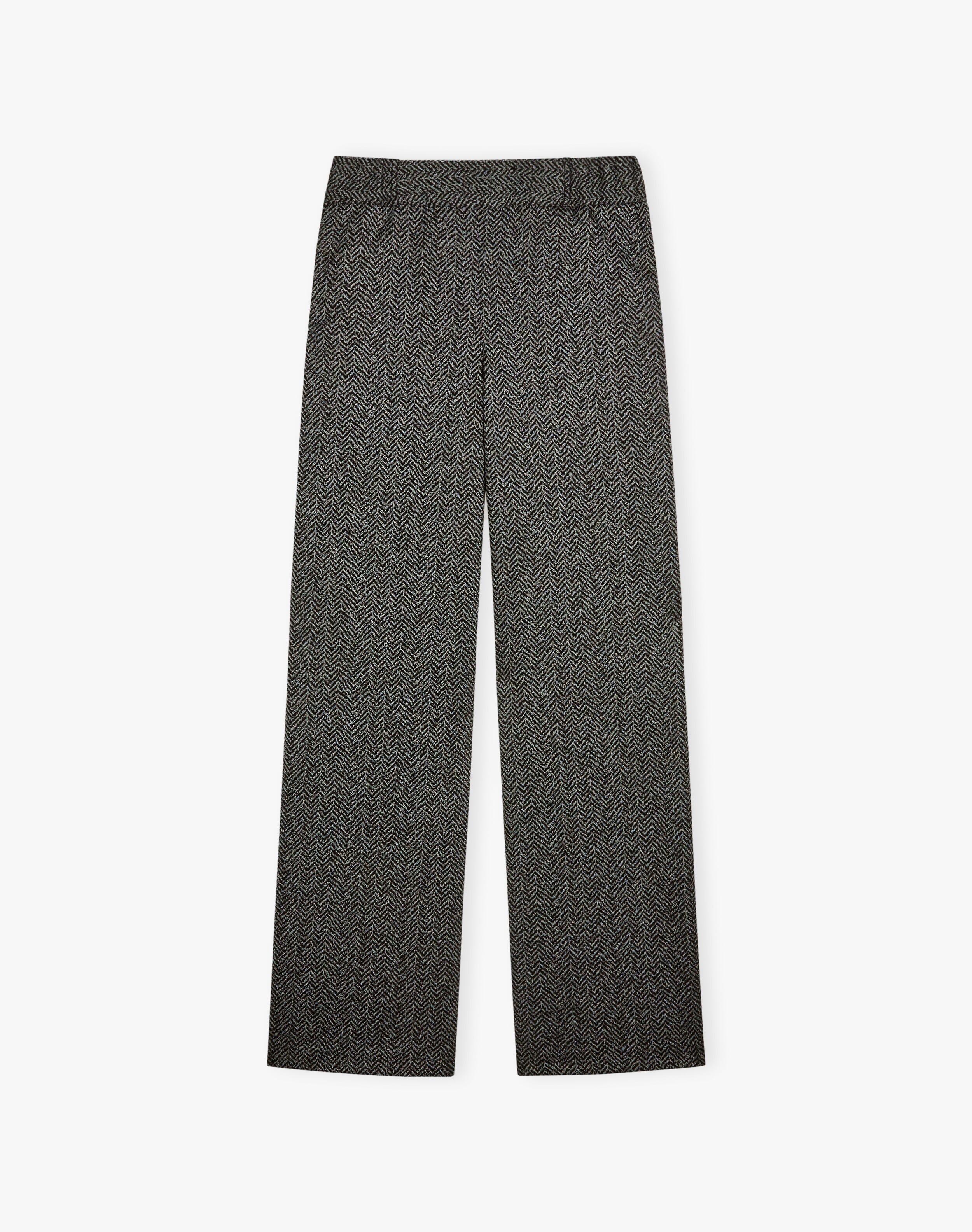 Pull On Textured Weave Trousers
