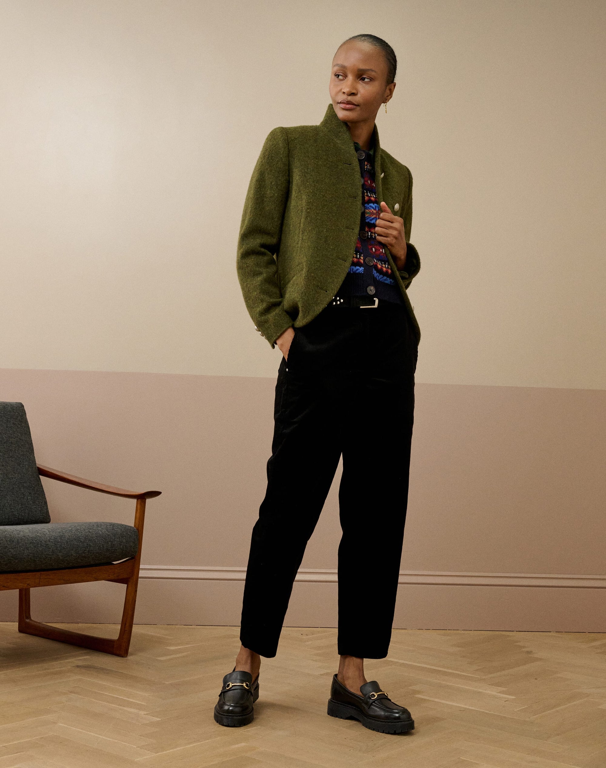 Organic Corduroy Tapered Leg Trousers