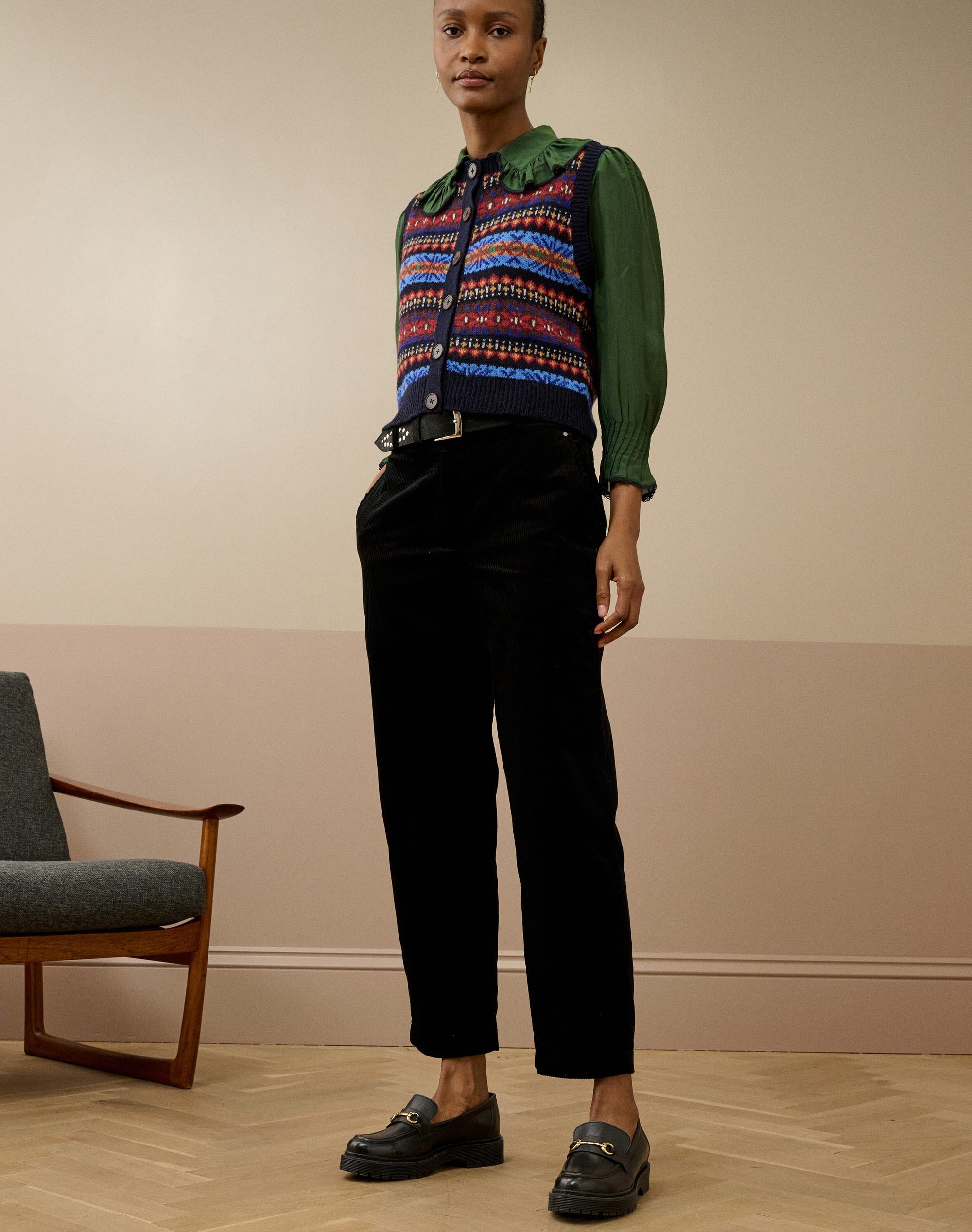 Organic Corduroy Tapered Leg Trousers