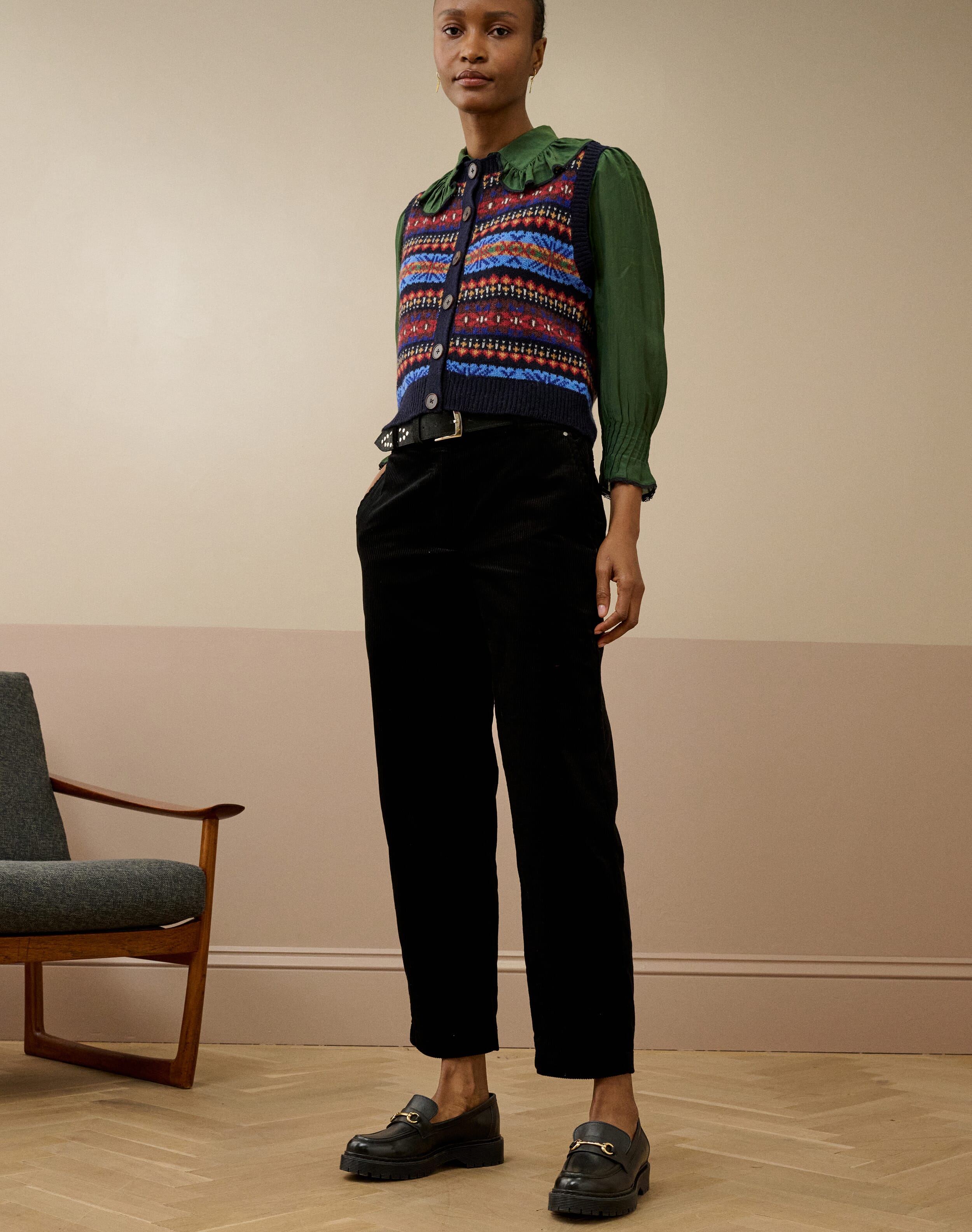 Organic Corduroy Tapered Leg Trousers