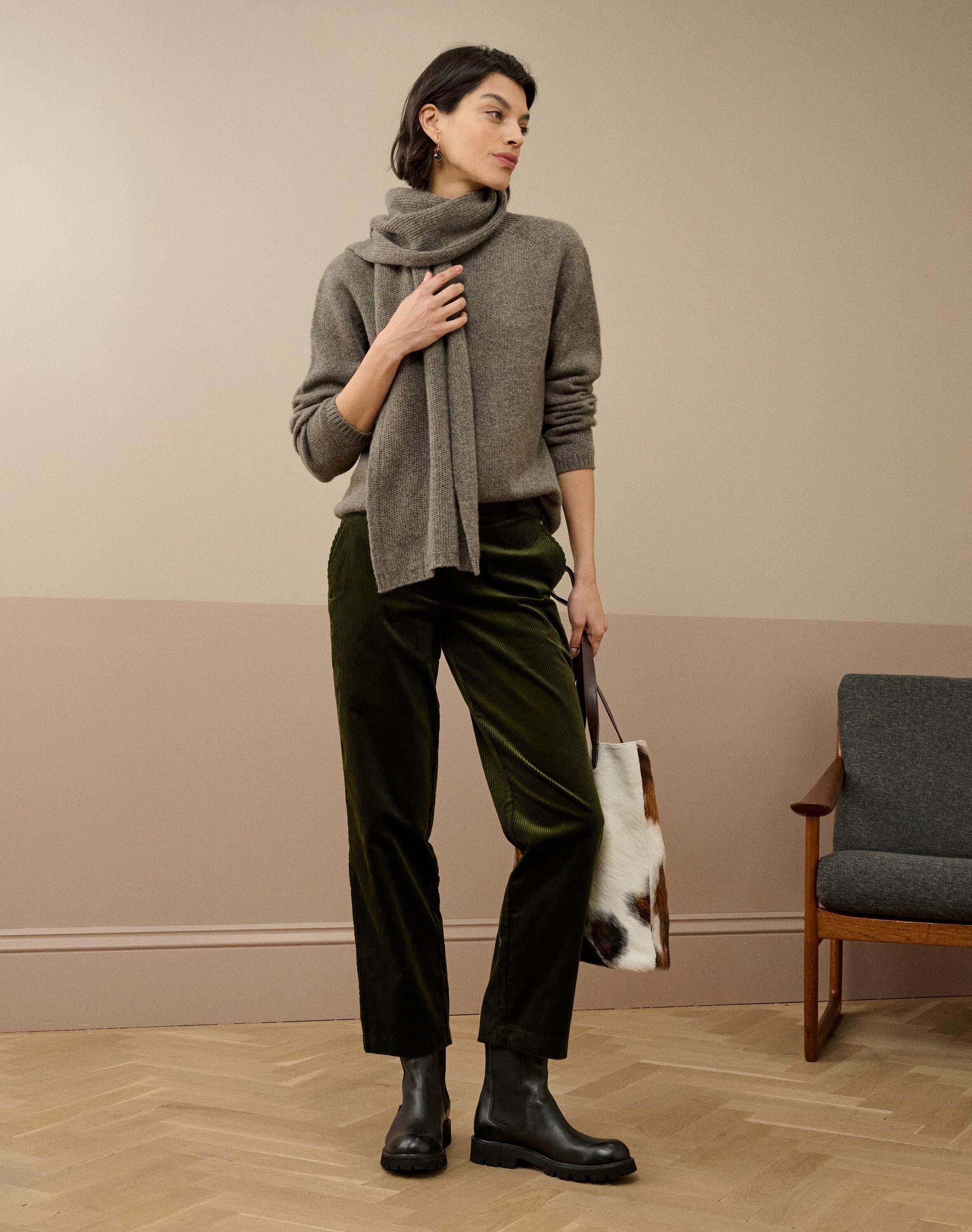 Organic Corduroy Tapered Leg Trousers