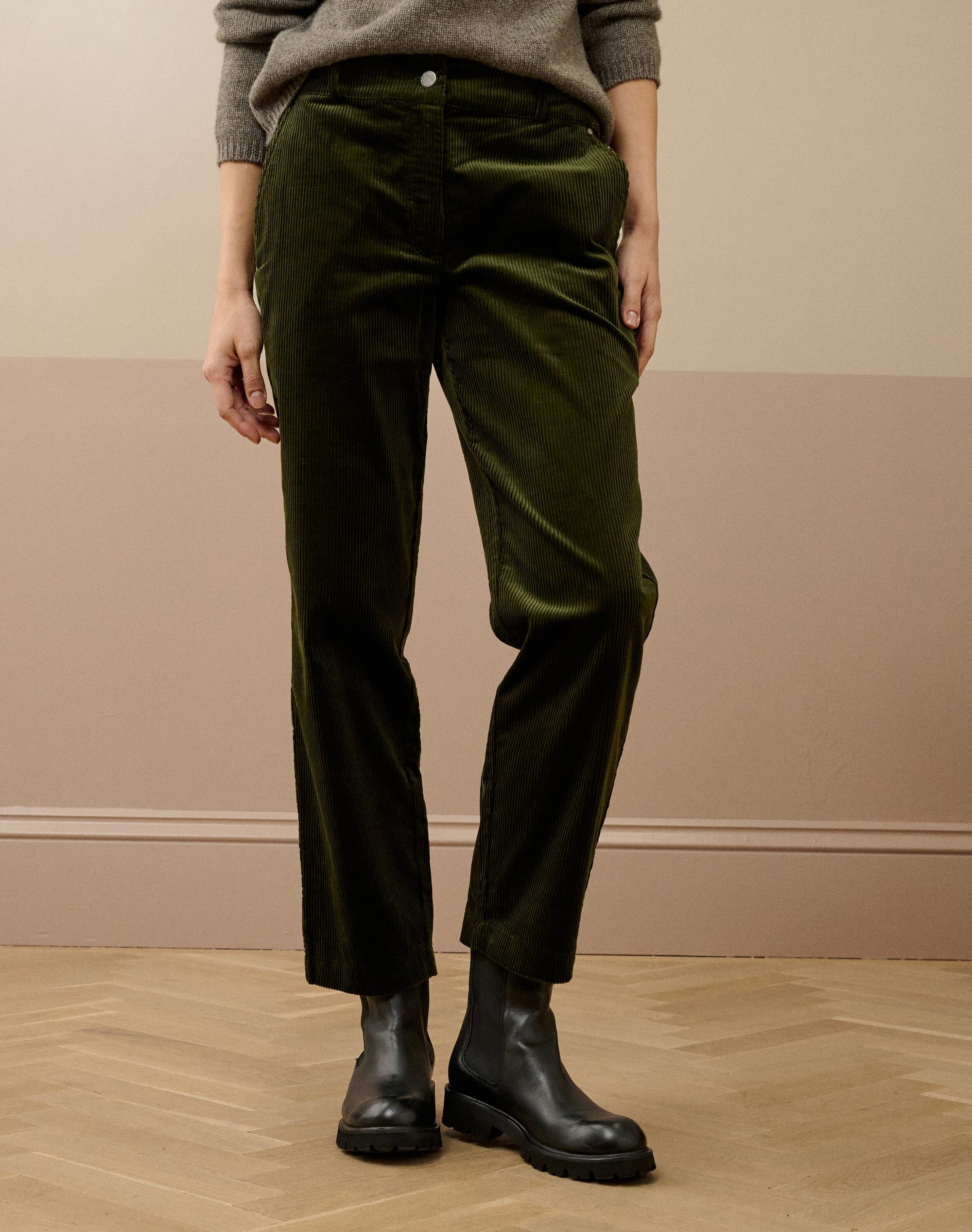 Organic Corduroy Tapered Leg Trousers