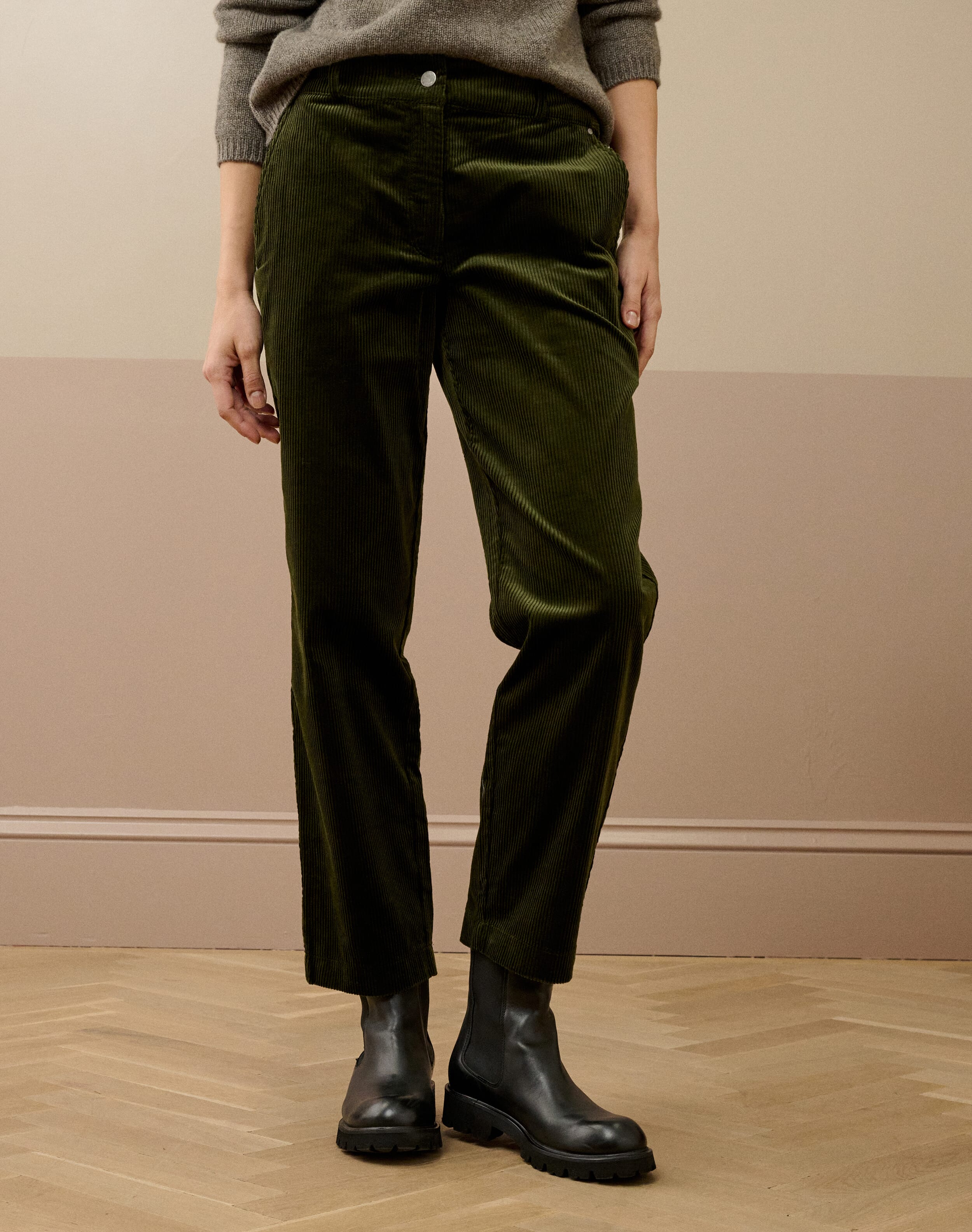 Organic Corduroy Tapered Leg Trousers