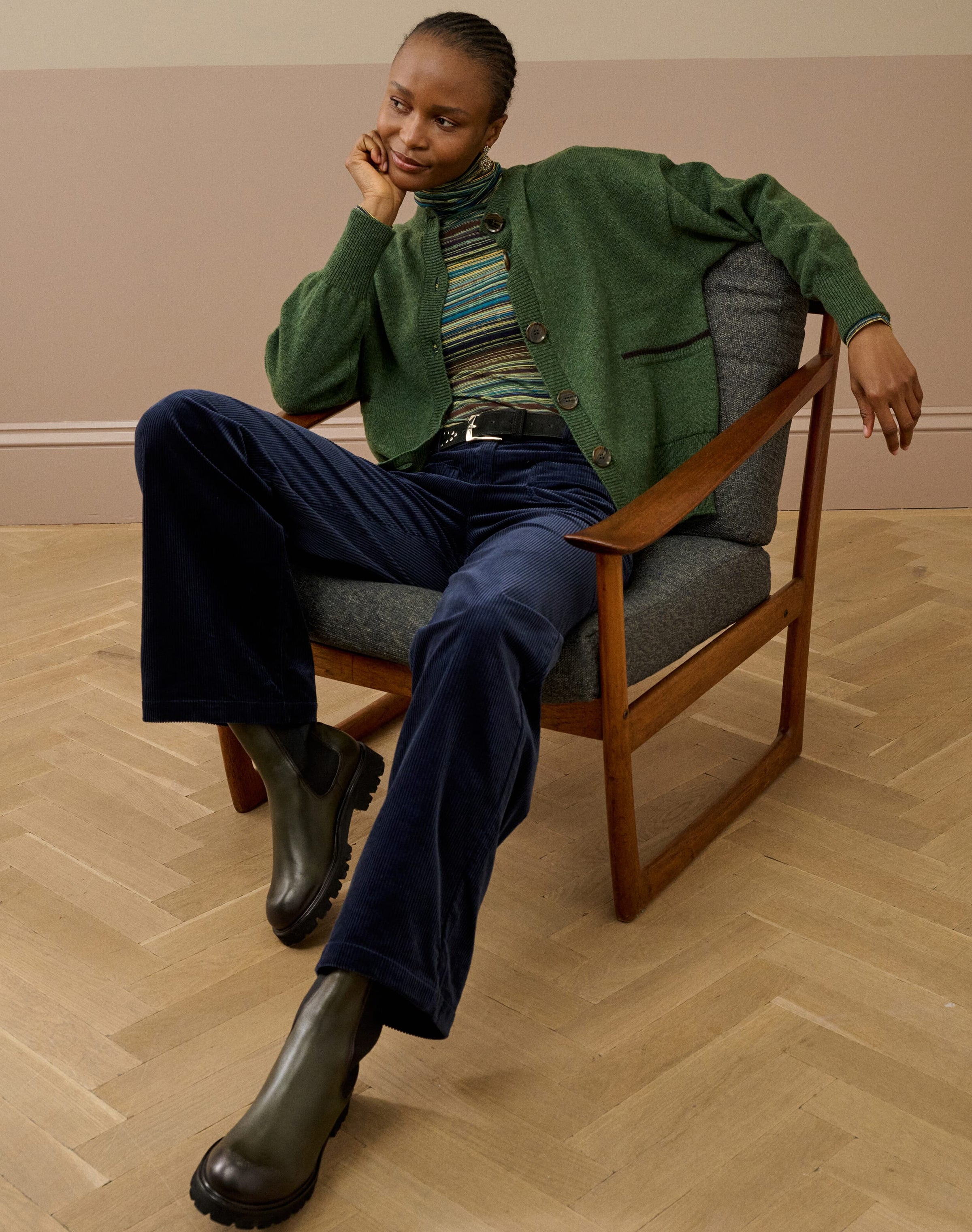 Organic Corduroy Straight Leg Trousers
