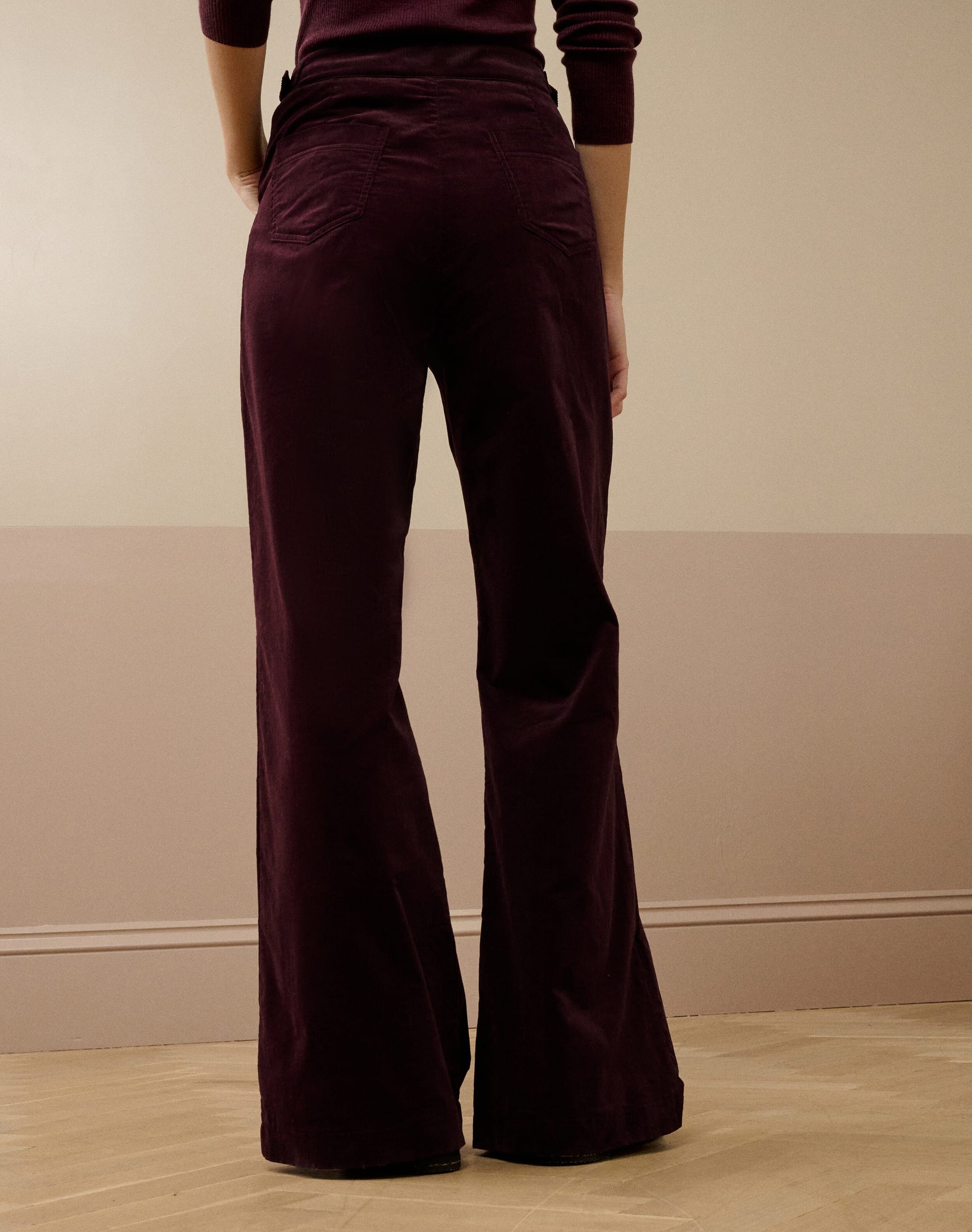 Organic Needlecord High Waist Trousers