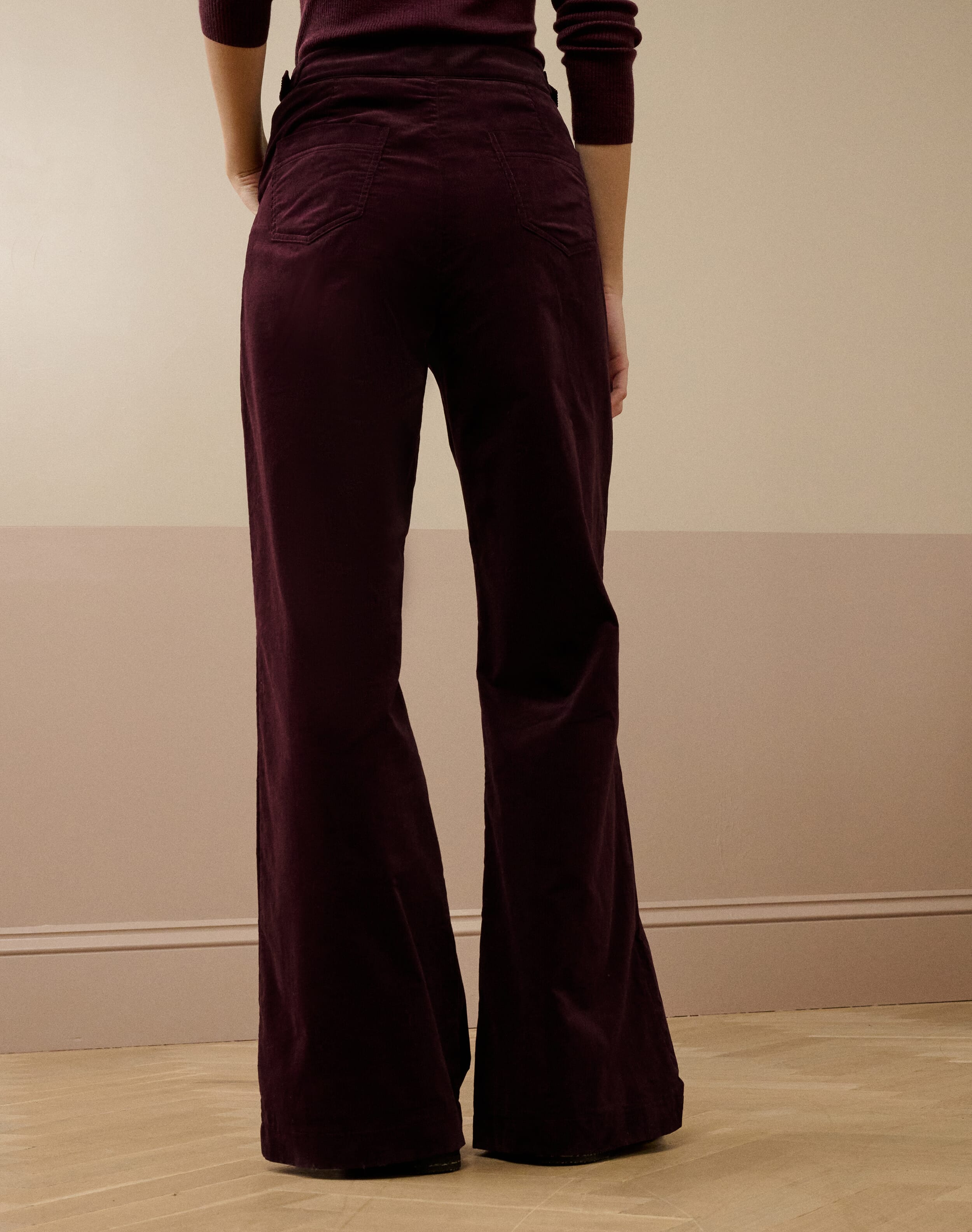 Organic Needlecord High Waist Trousers