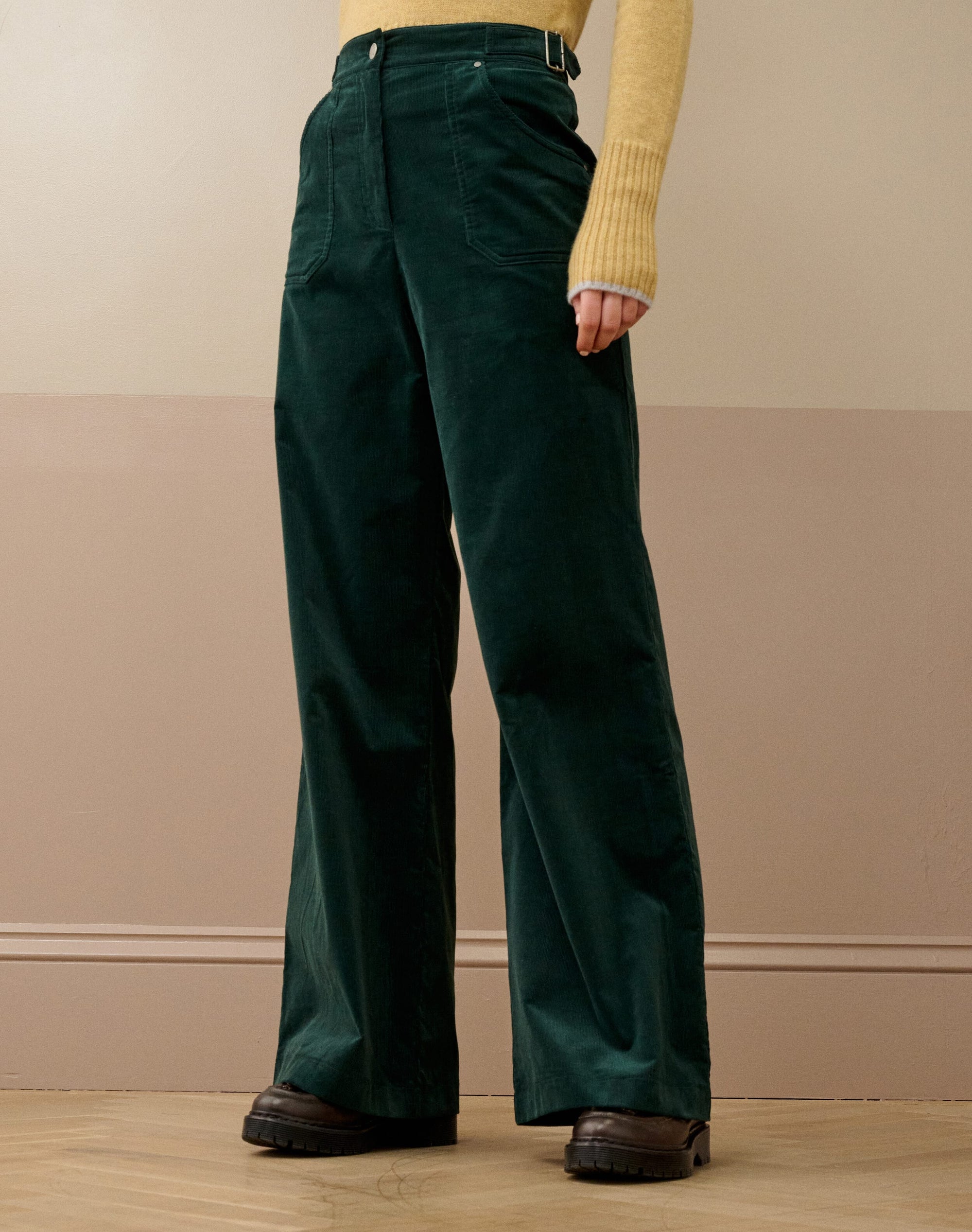 Organic Needlecord High Waist Trousers