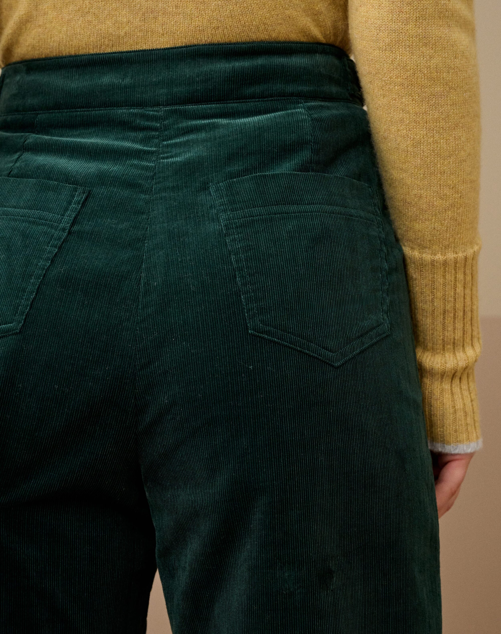 Organic Needlecord High Waist Trousers