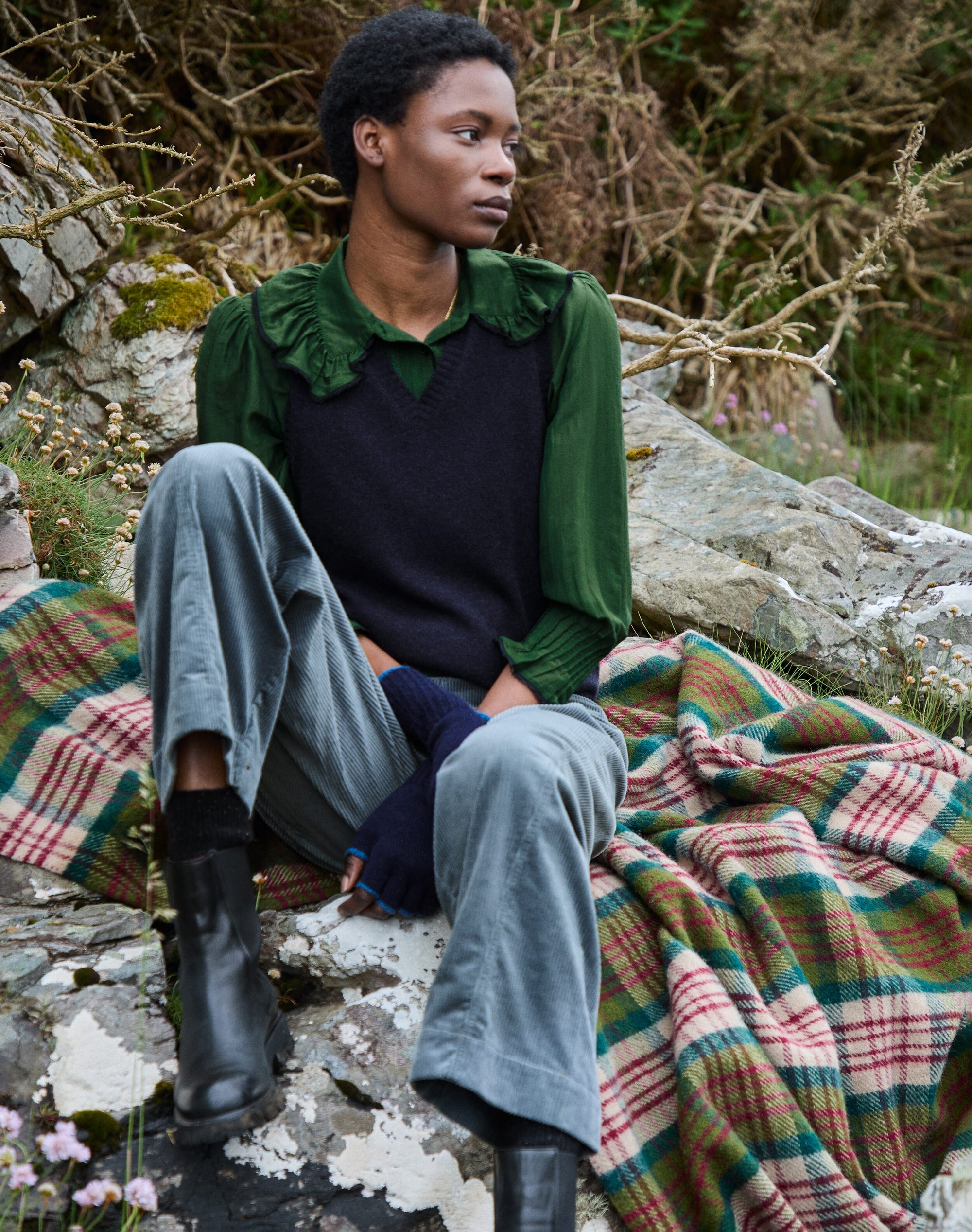 Organic Corduroy Barrel Leg Trousers