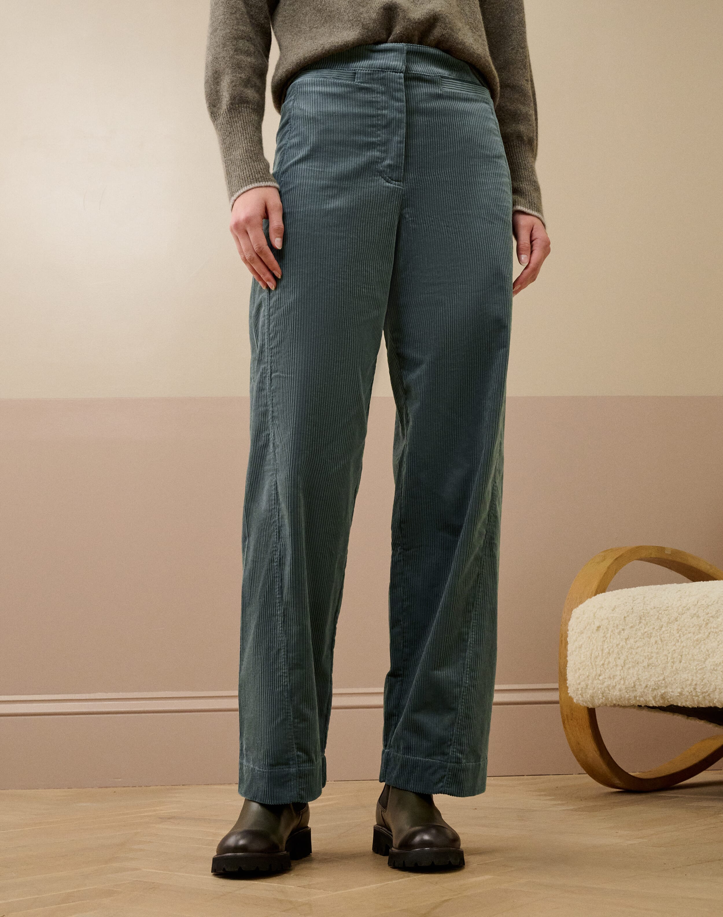 Organic Corduroy Barrel Leg Trousers