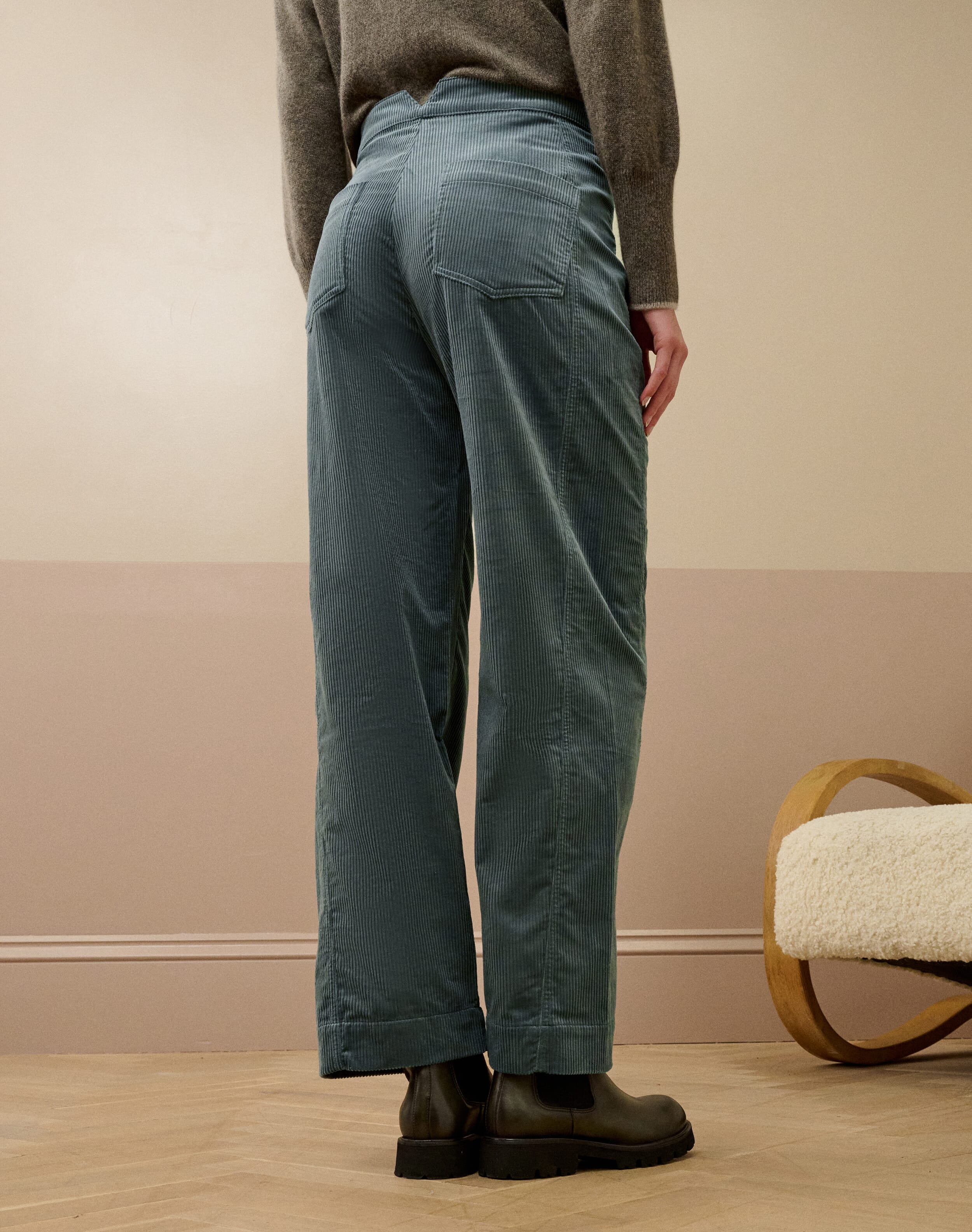 Organic Corduroy Barrel Leg Trousers