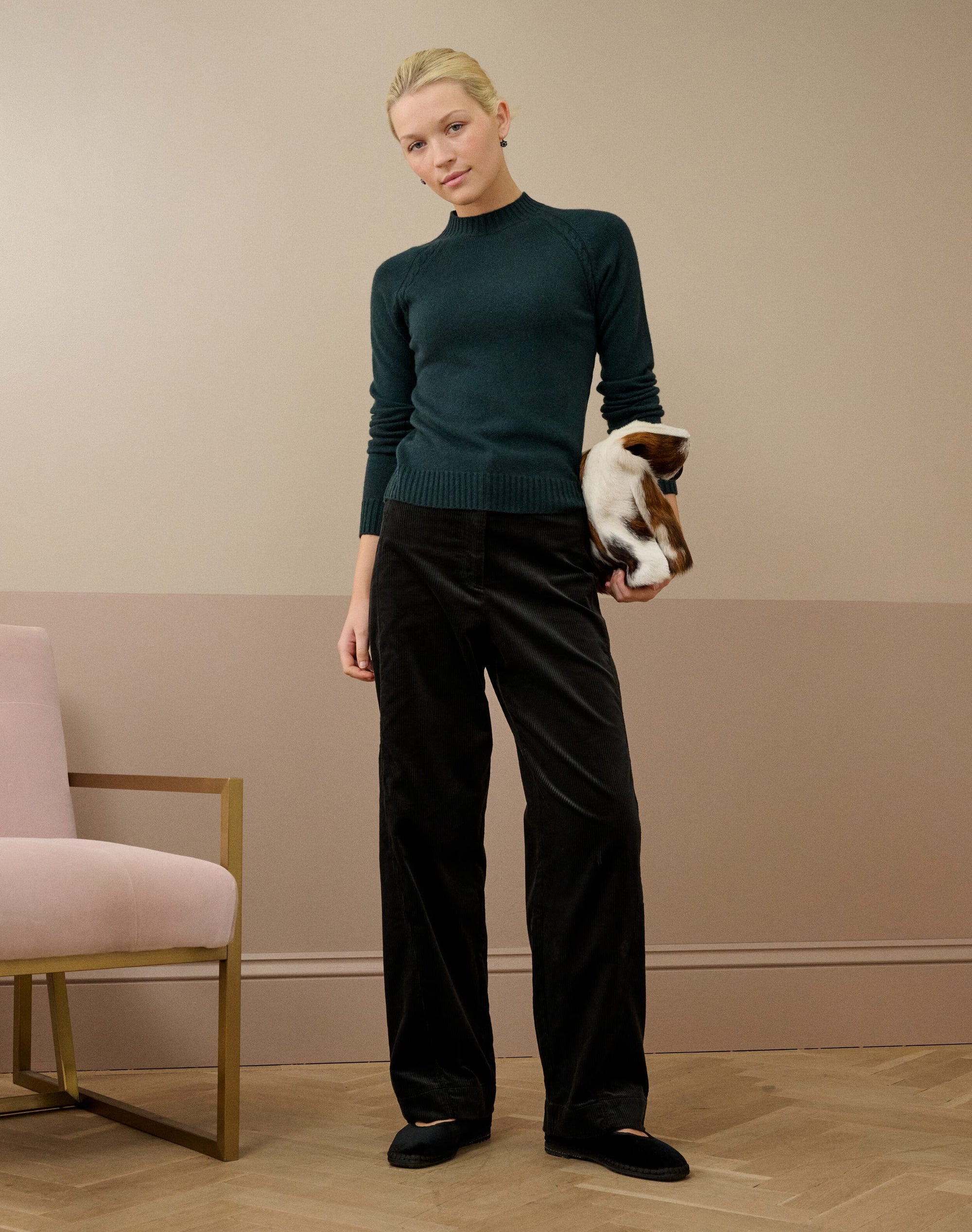 Organic Corduroy Barrel Leg Trousers