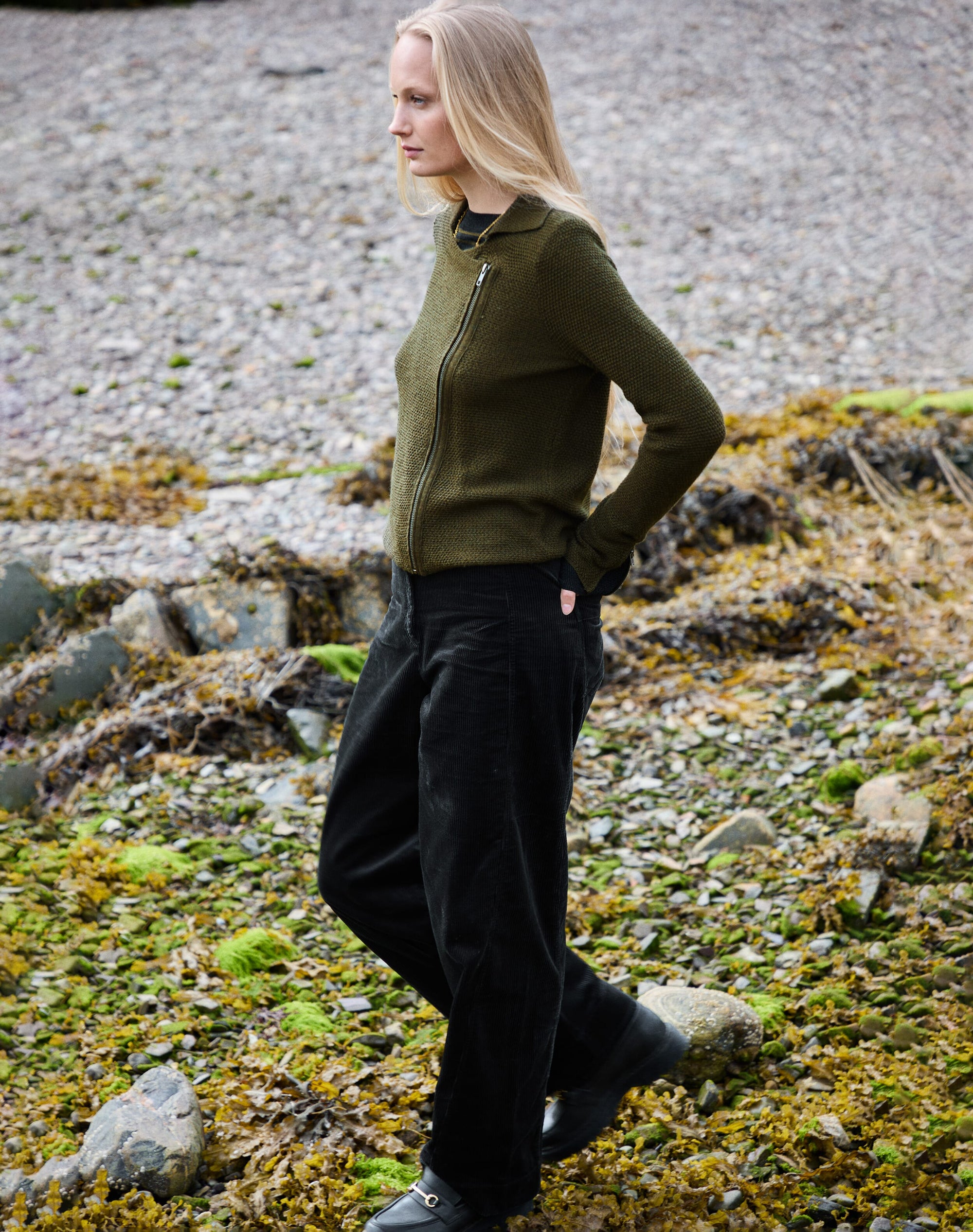 Organic Corduroy Barrel Leg Trousers
