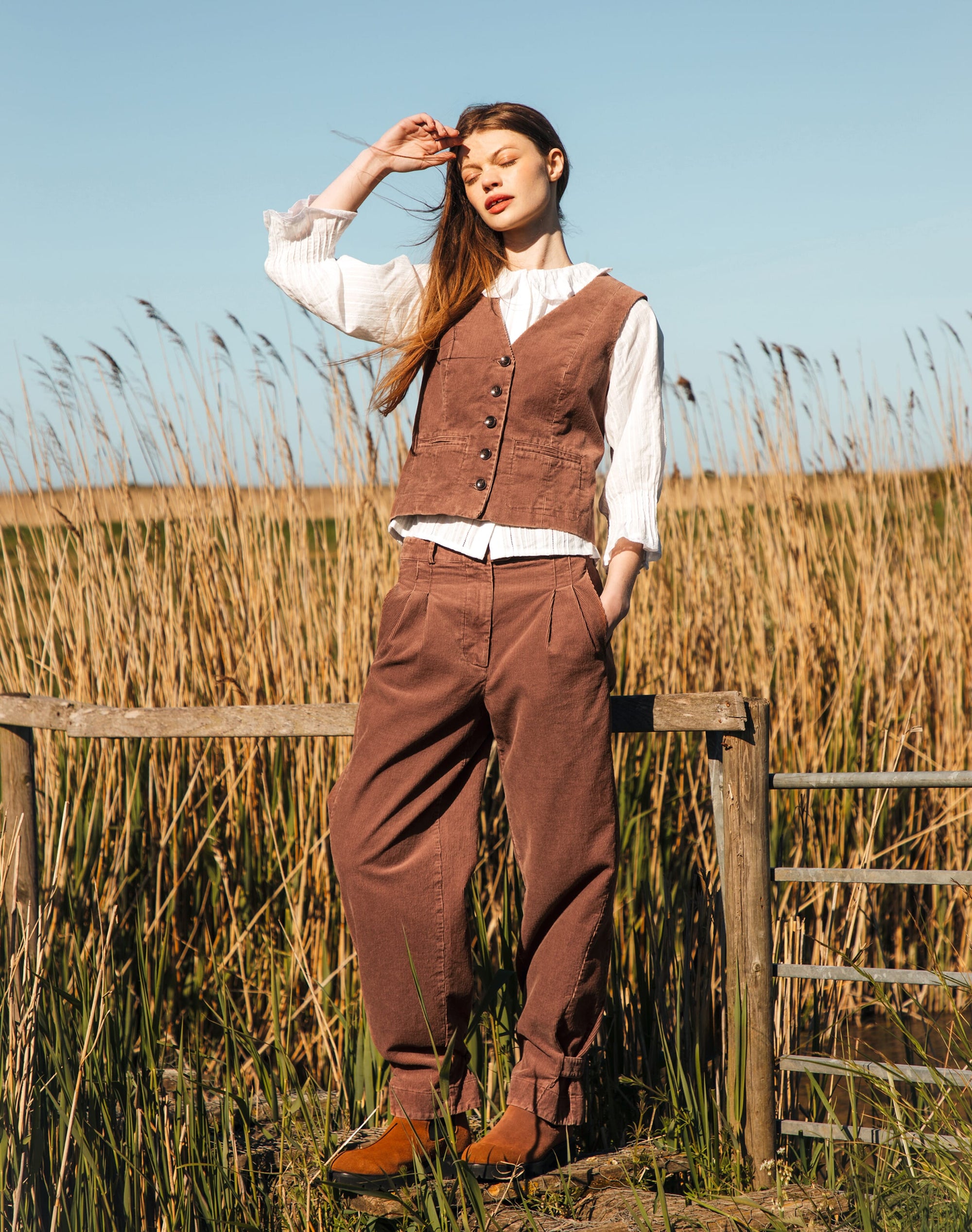 Laundered Organic Cord Cargo Trousers