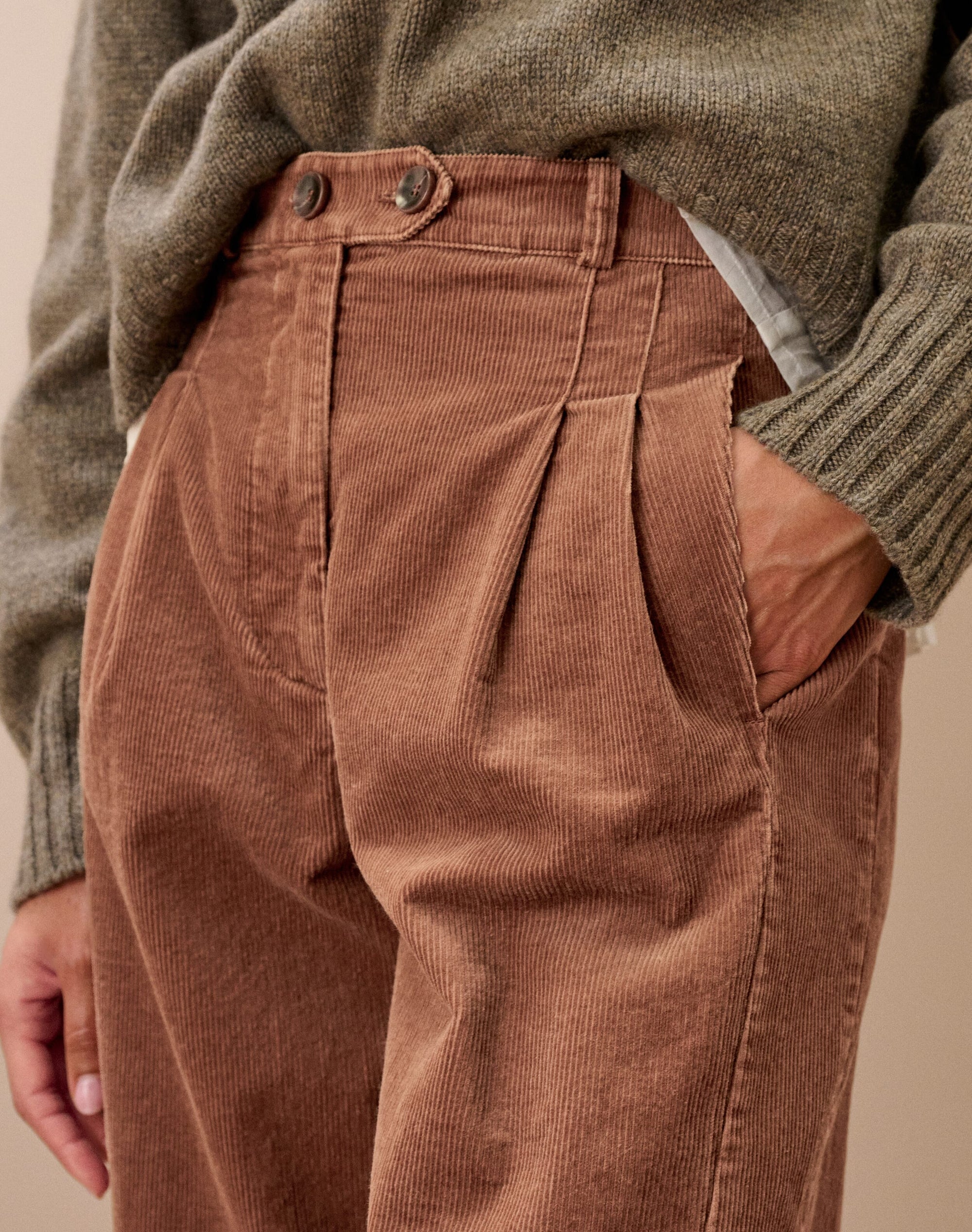 Laundered Organic Cord Cargo Trousers