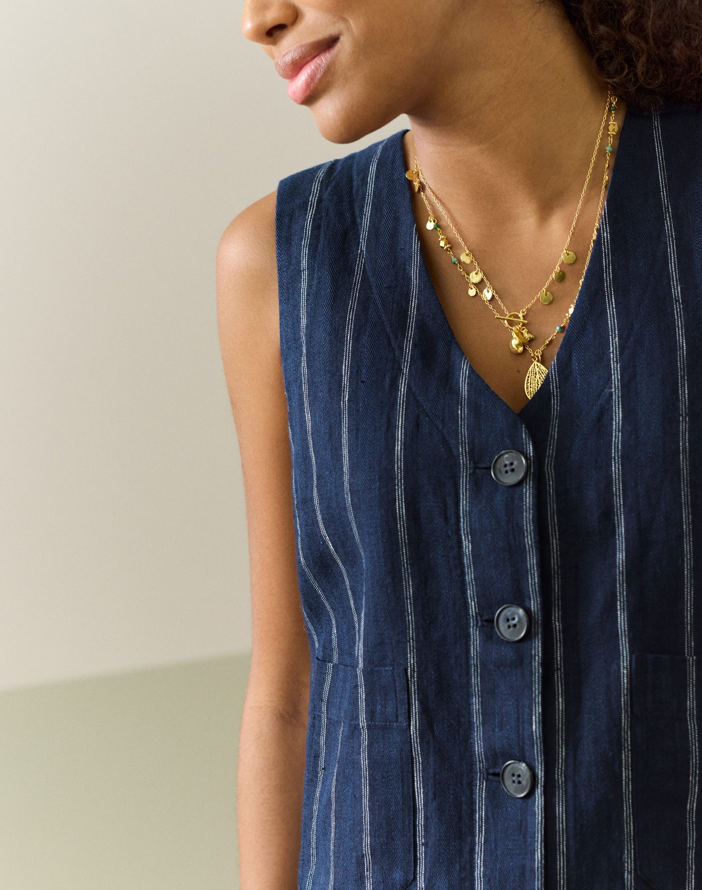 Stripe Linen Waistcoat