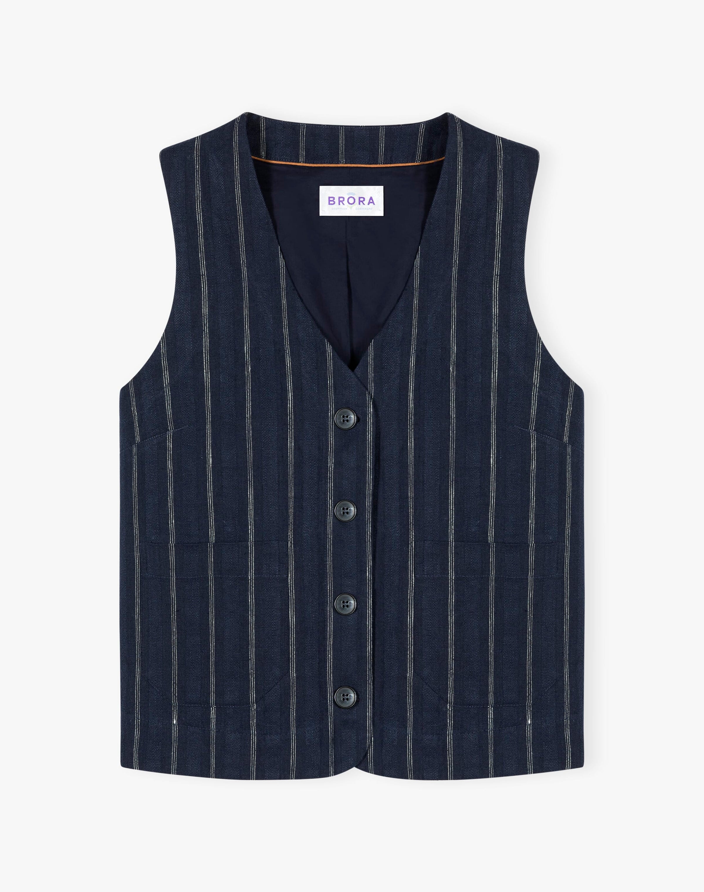 Stripe Linen Waistcoat