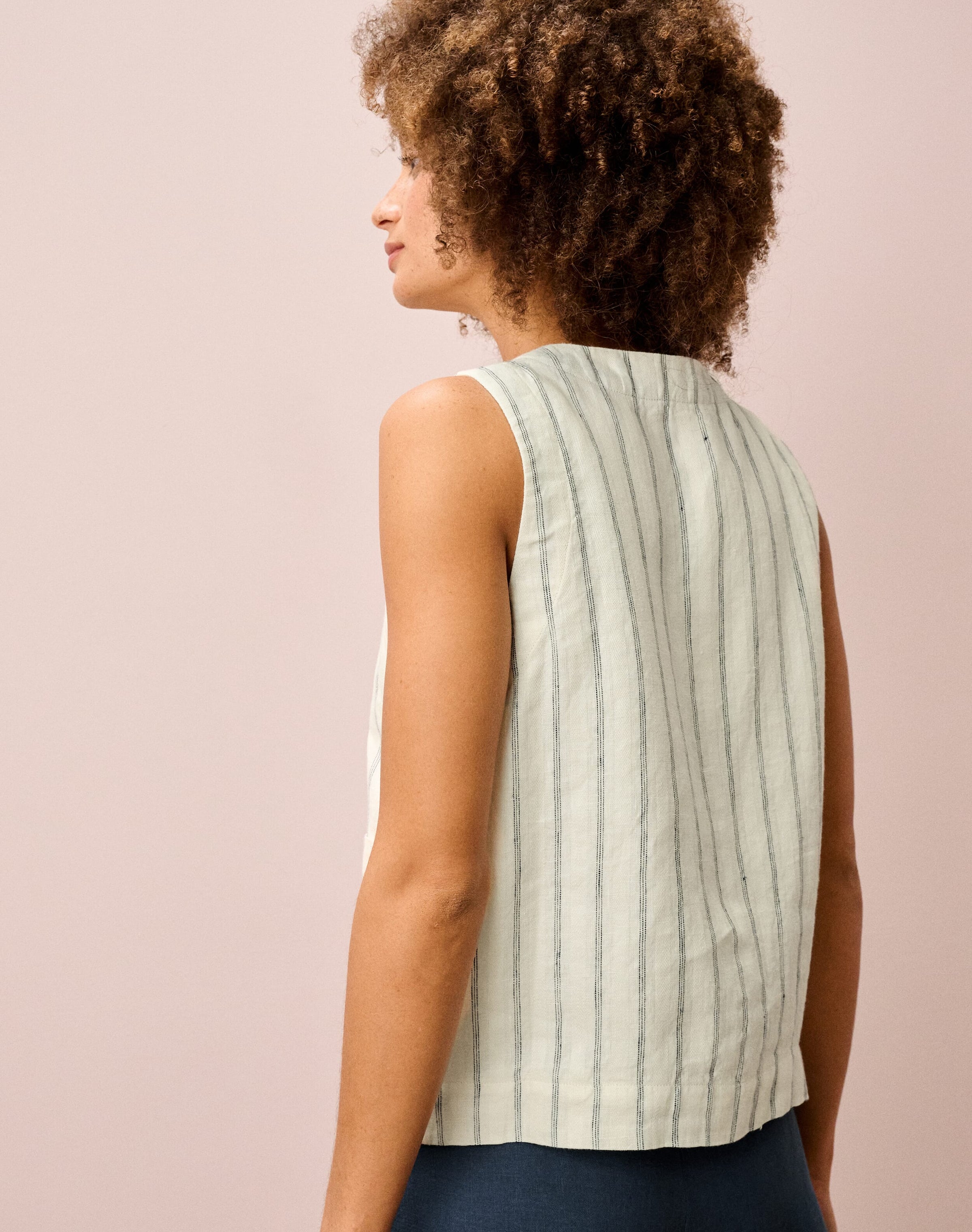 Stripe Linen Waistcoat