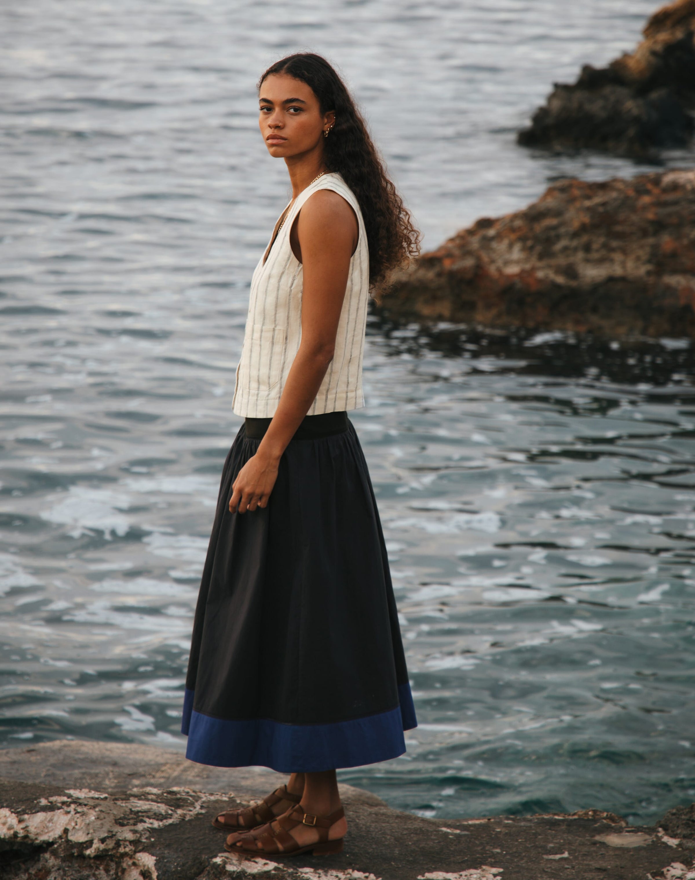 Stripe Linen Waistcoat
