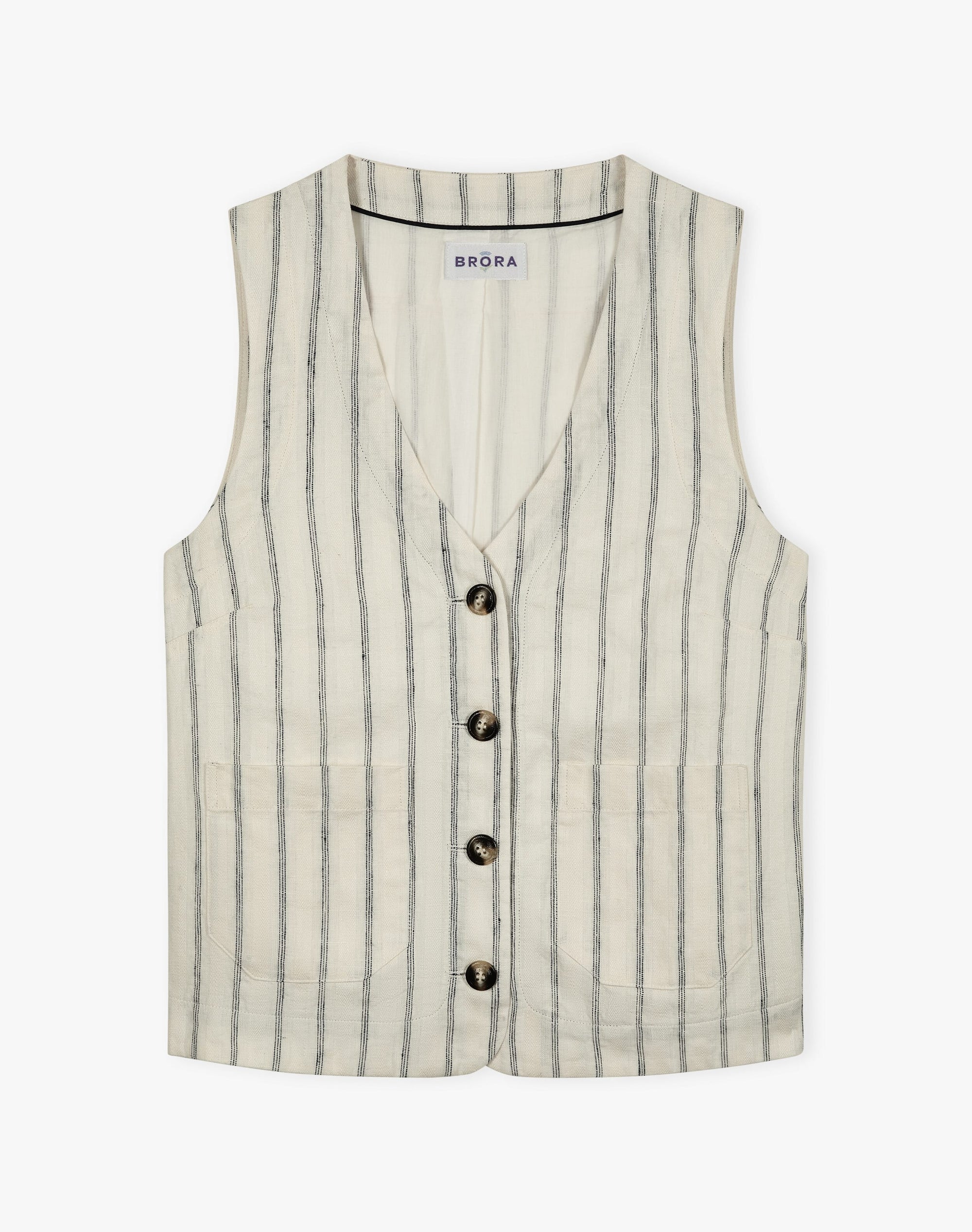 Stripe Linen Waistcoat