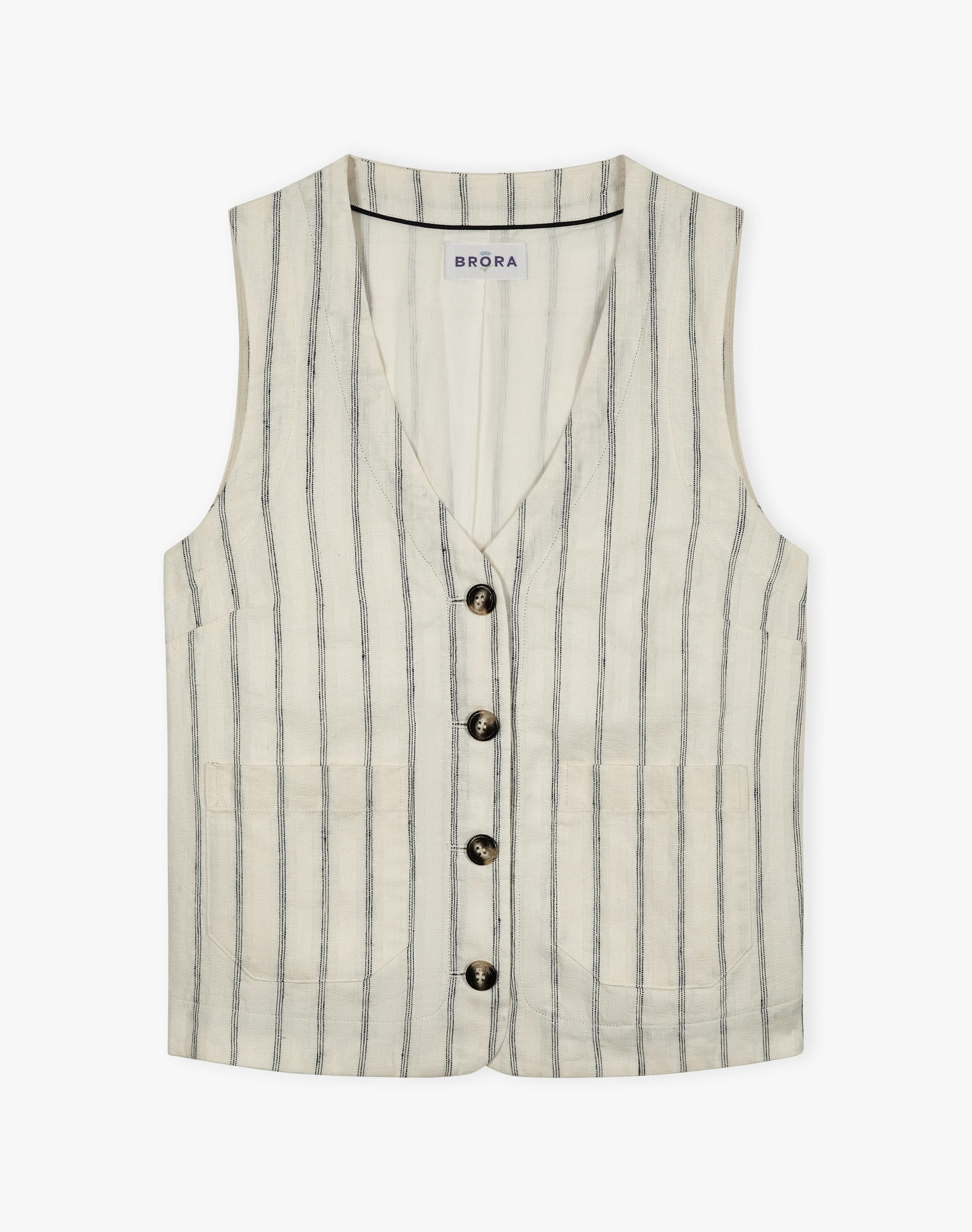 Stripe Linen Waistcoat